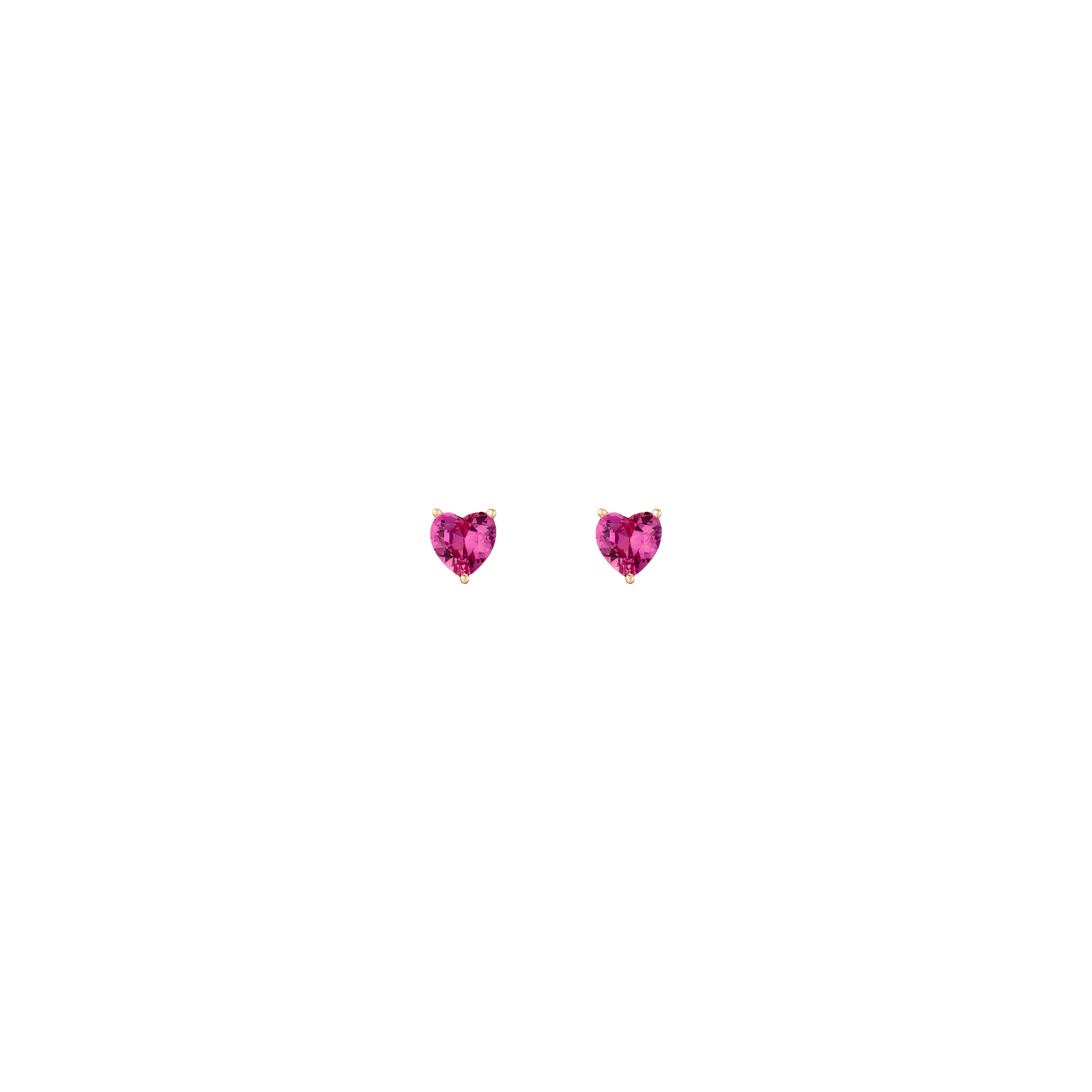 Lab Grown Pink Sapphire Heart Stud Earrings