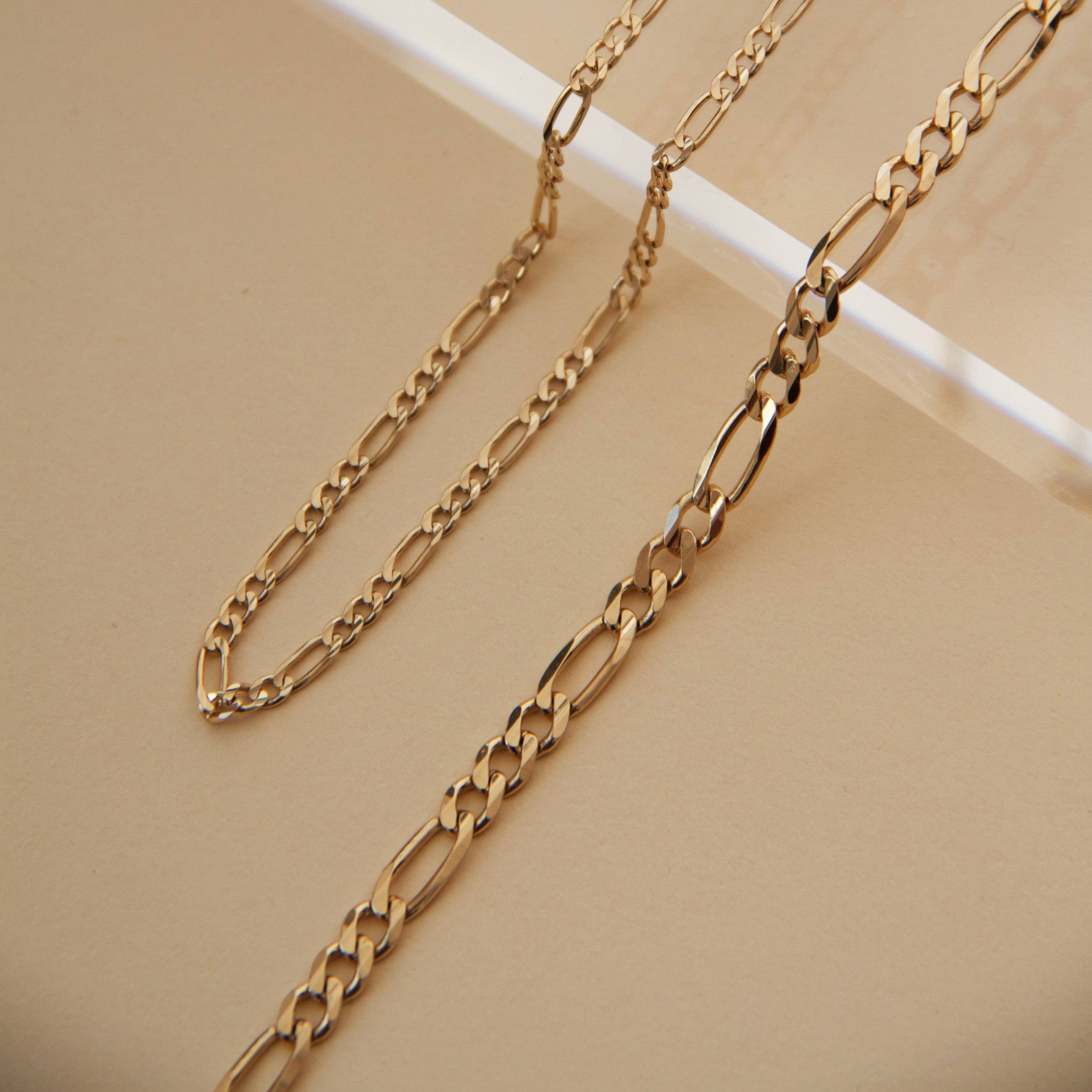 Medium Gold Figaro Chain Necklace