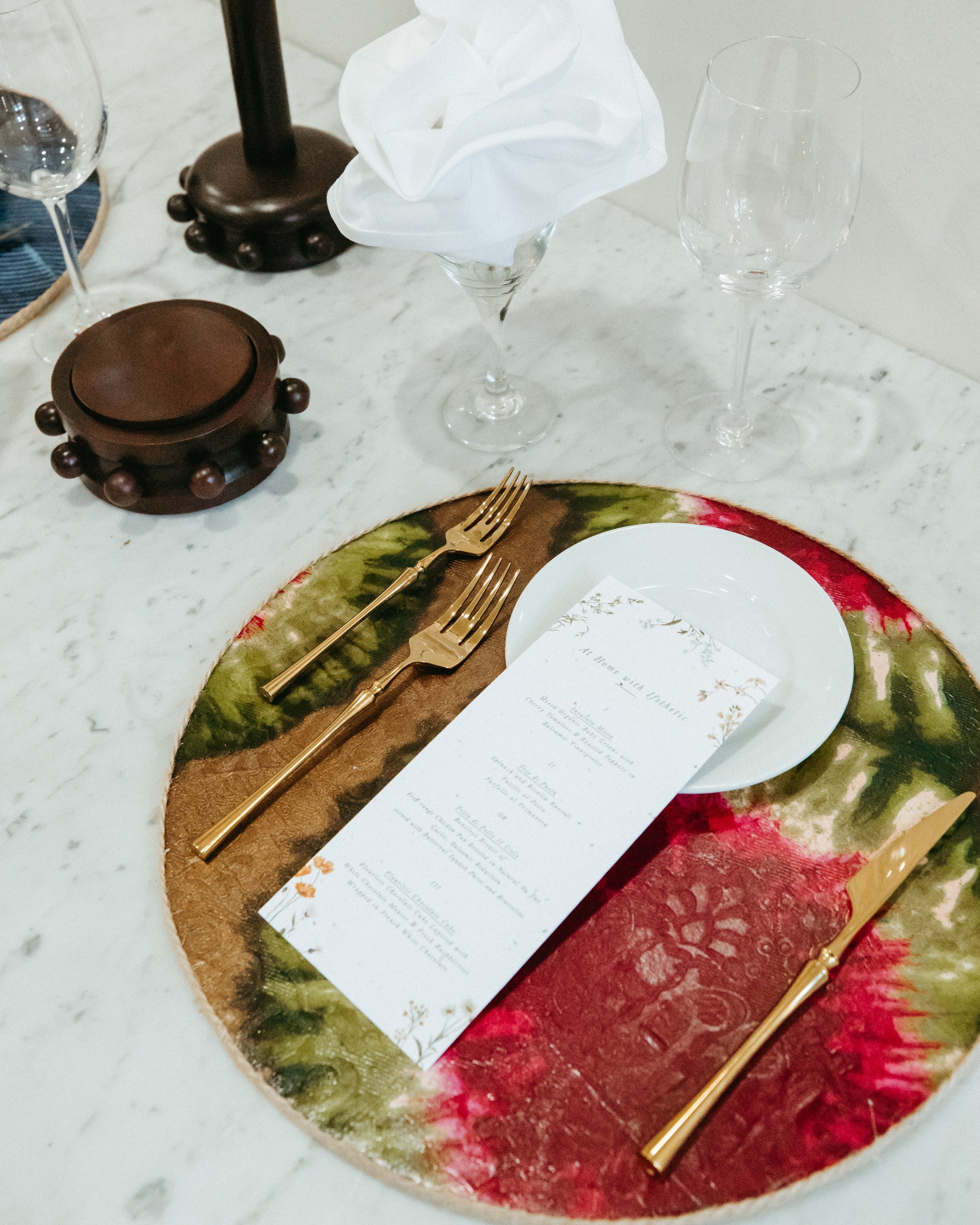 Kaiba Coaster Set (Acacia Wood)