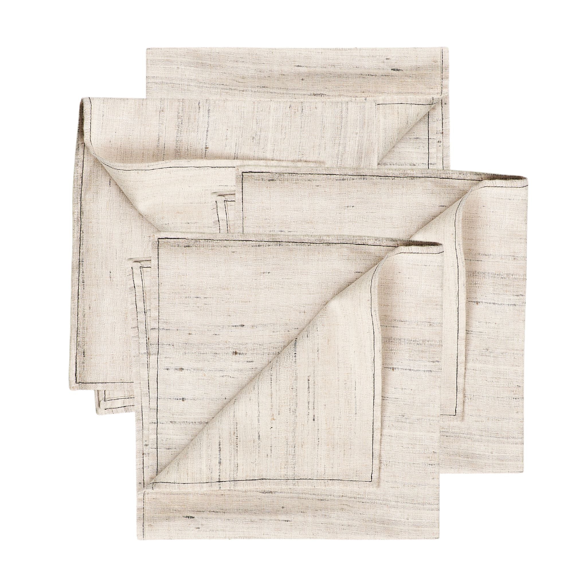 Kora Off White Peace Silk Handloom Napkin Set