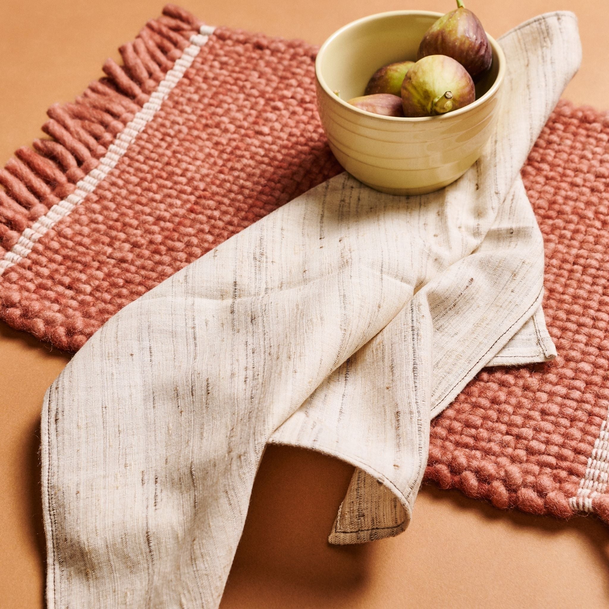 Kora Off White Peace Silk Handloom Napkin Set