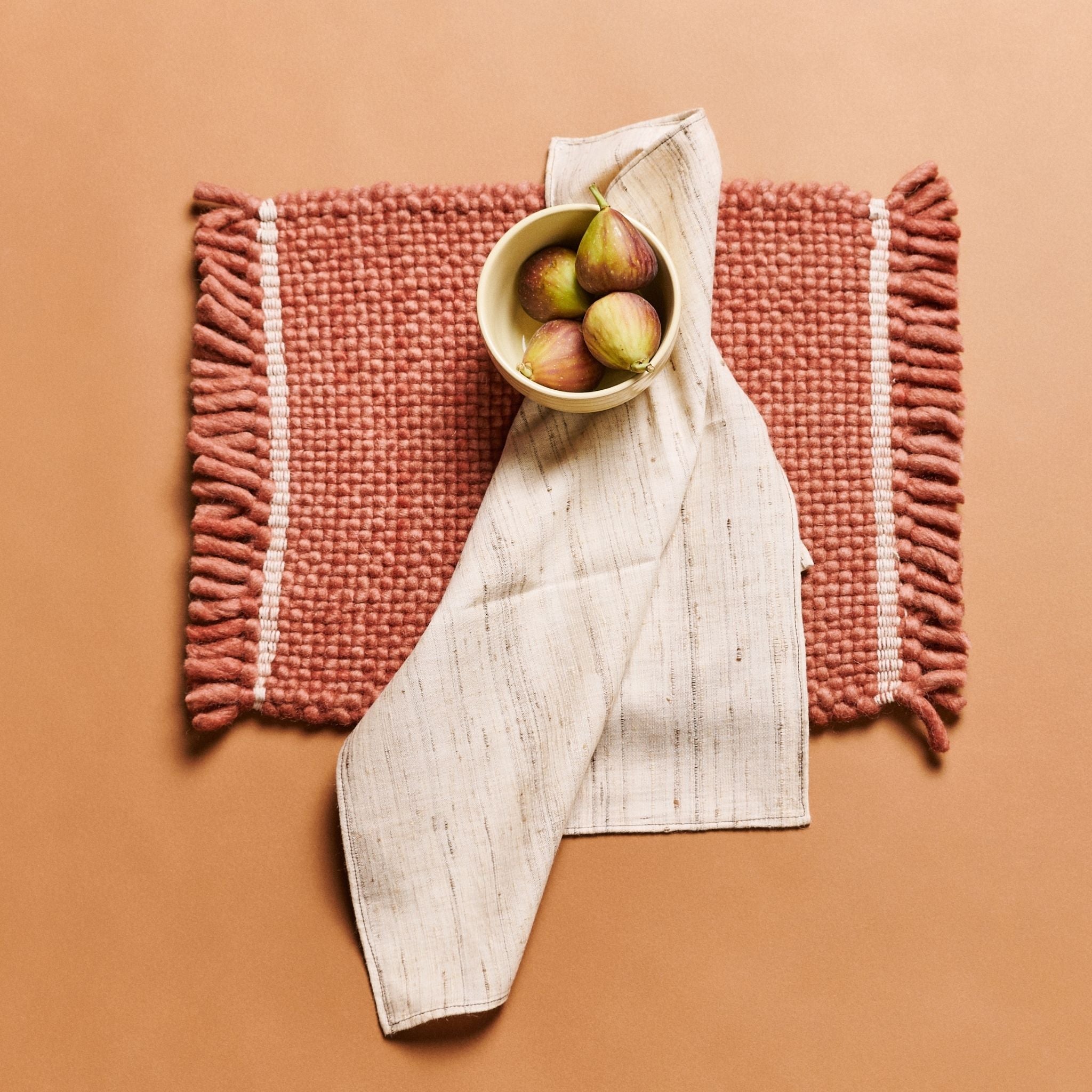 Kora Off White Peace Silk Handloom Napkin Set