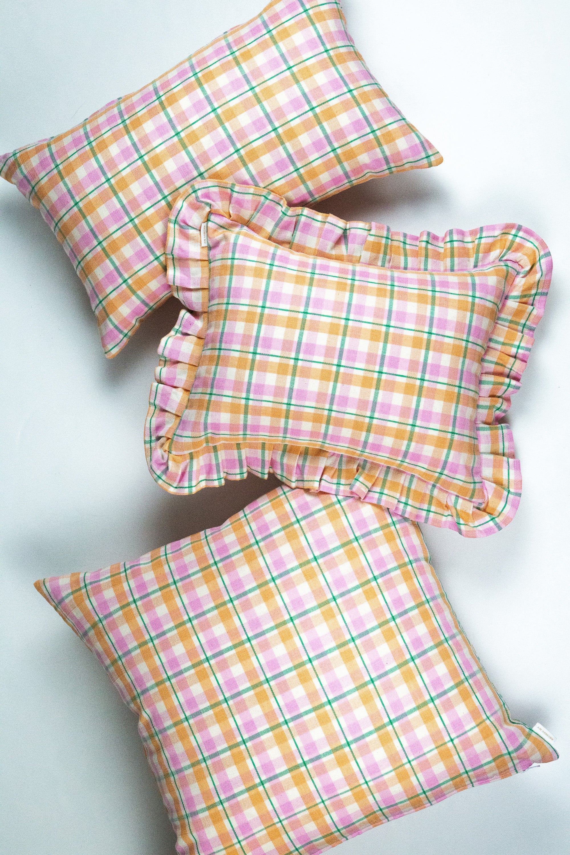 Marguerite Ruffle Plaid Pillow
