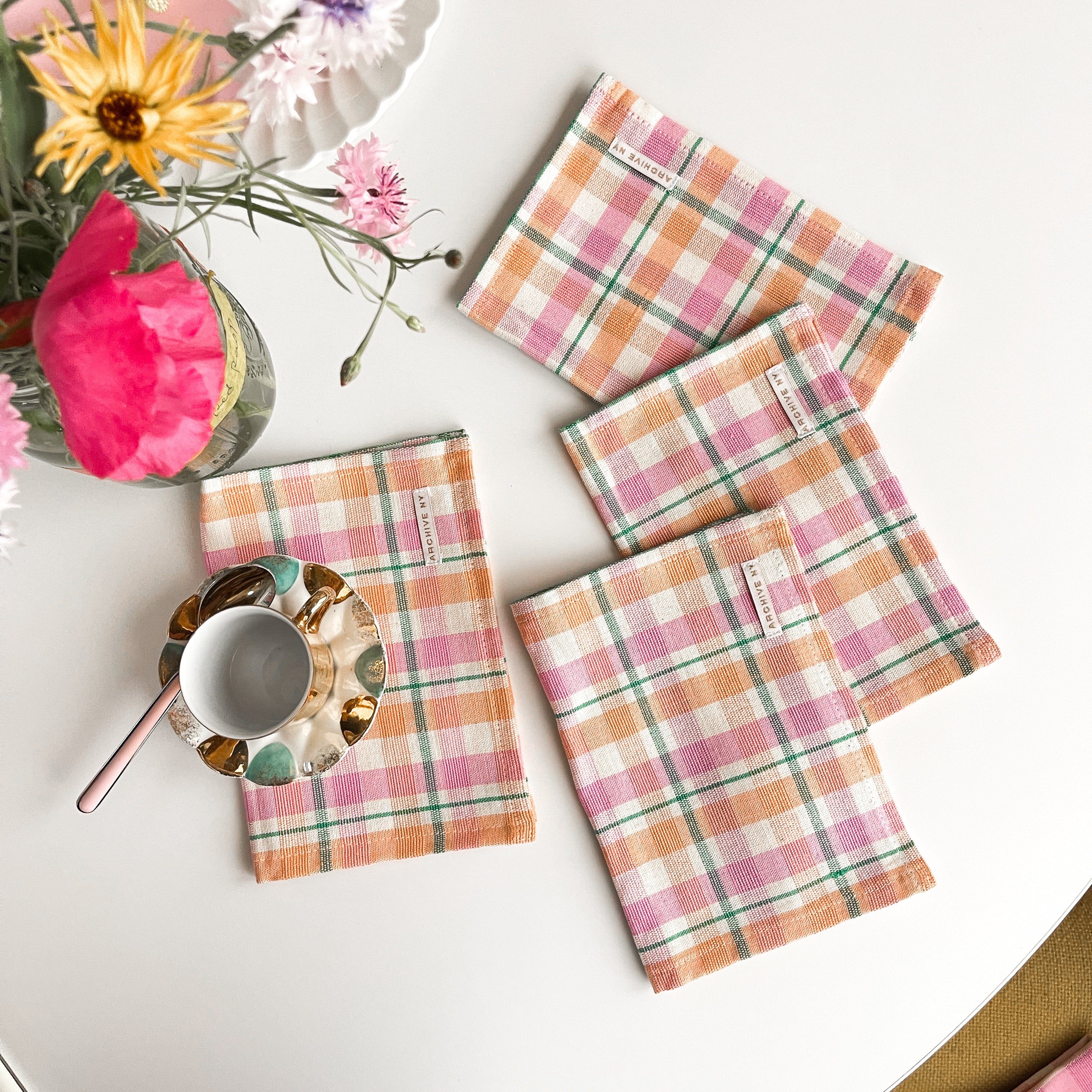 Marguerite Plaid Cocktail Napkin