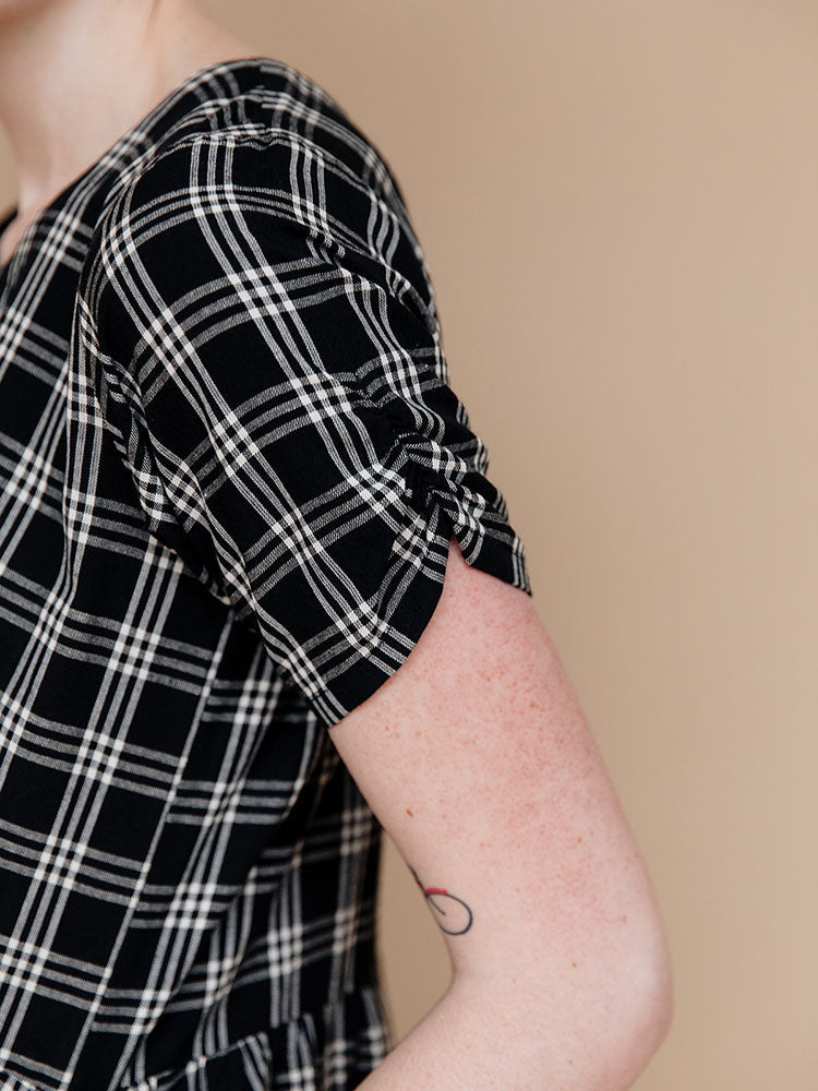 Kavita Dress (Black Plaid)
