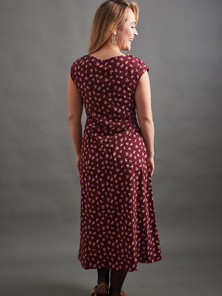Elise Sheath Dress (Burgundy Bouquet)