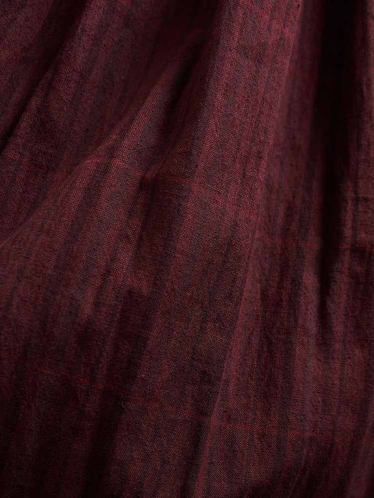 Hailee Smocked Plus Size Midi Dress (Maroon Plaid)