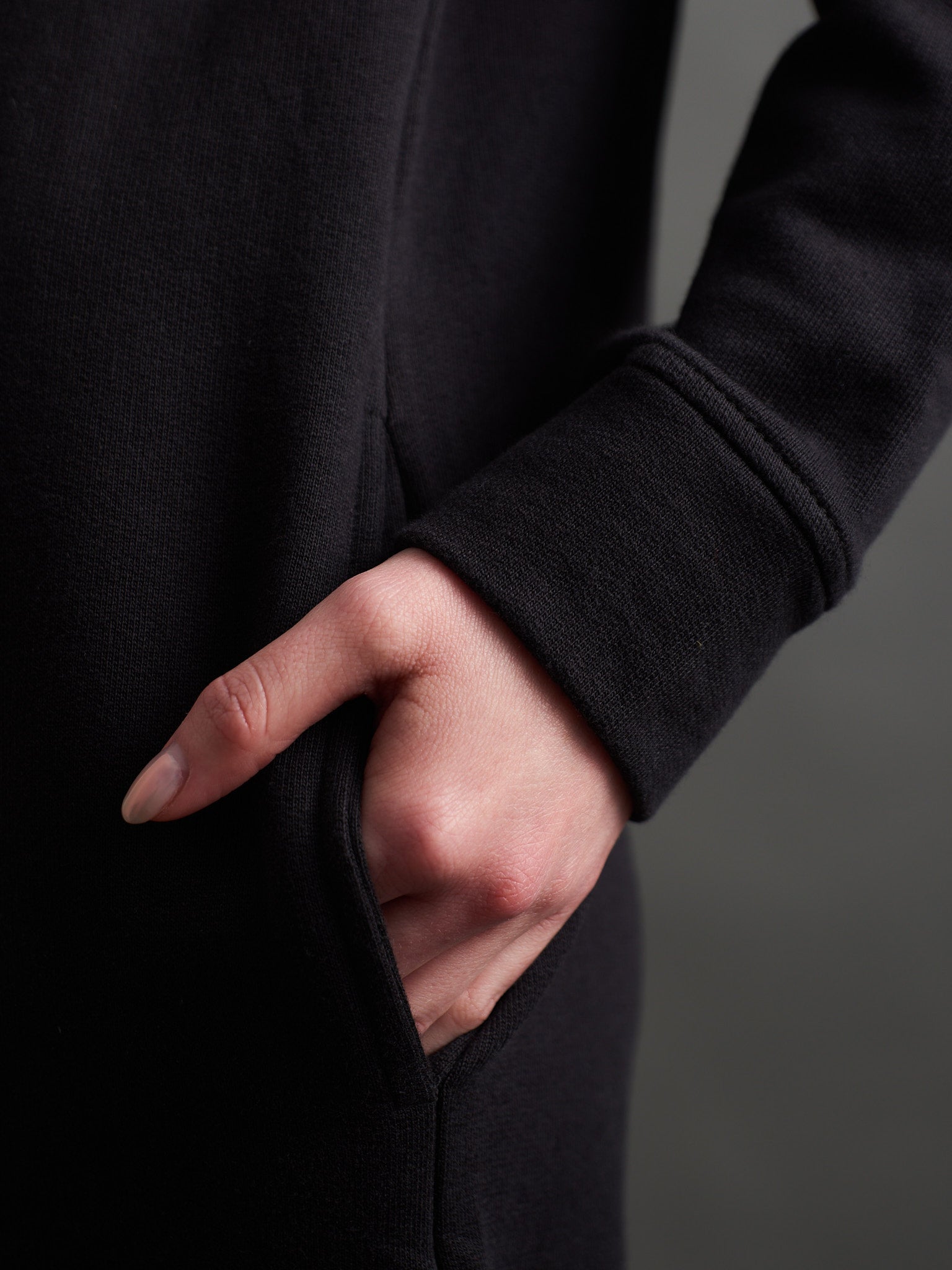 Sweatshirt Dress (Black Loop Knit)