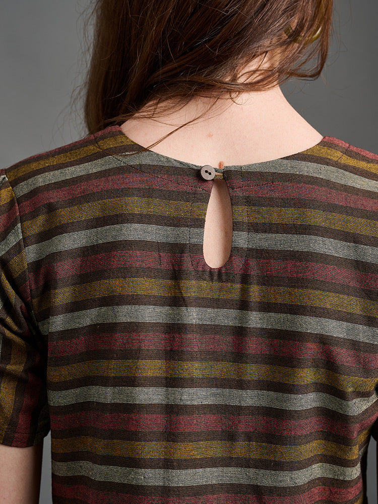 Kavita Dress (Chocolate Stripe)