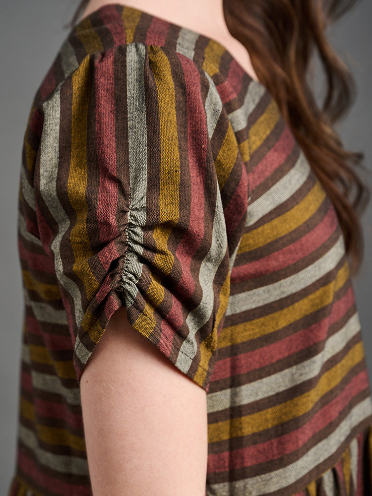 Kavita Dress (Chocolate Stripe)