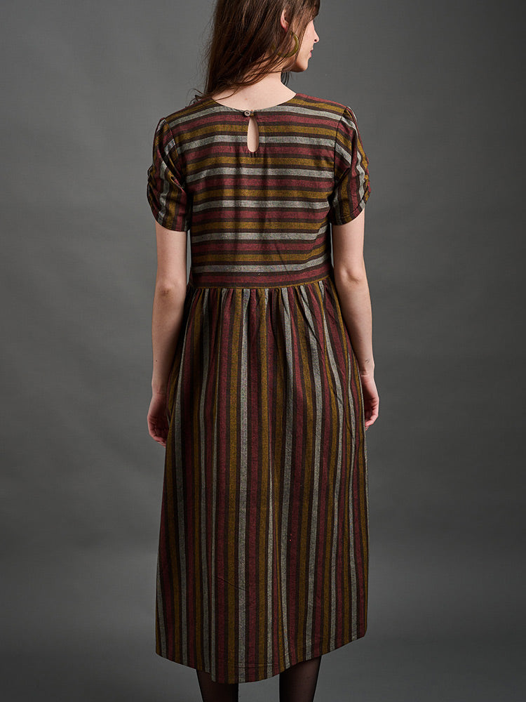 Kavita Dress (Chocolate Stripe)