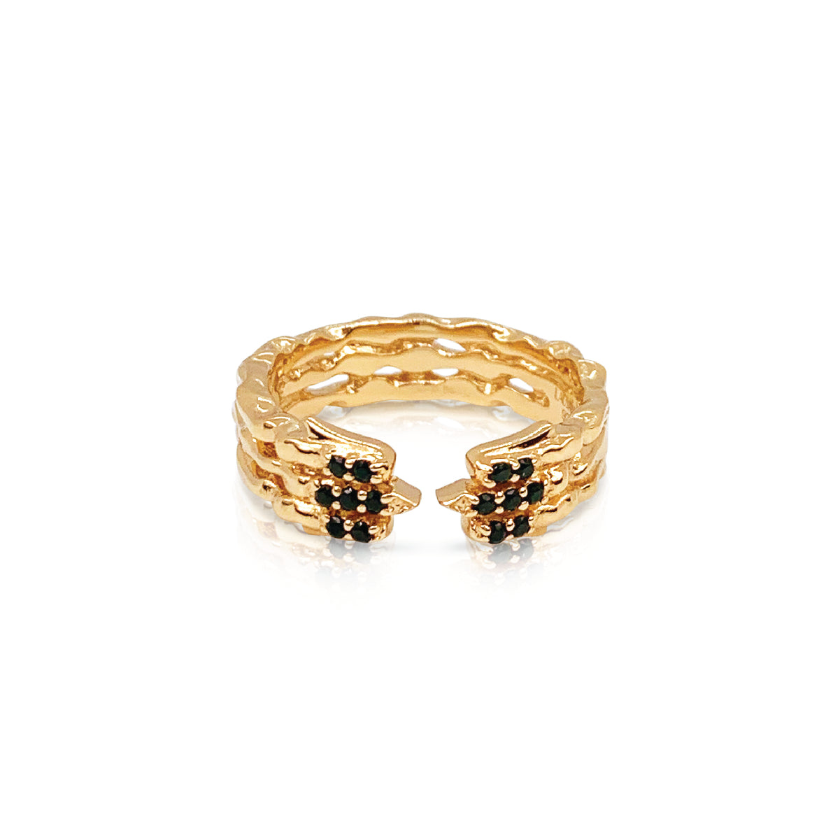 Onyx Phoenix Band Ring (Gold)
