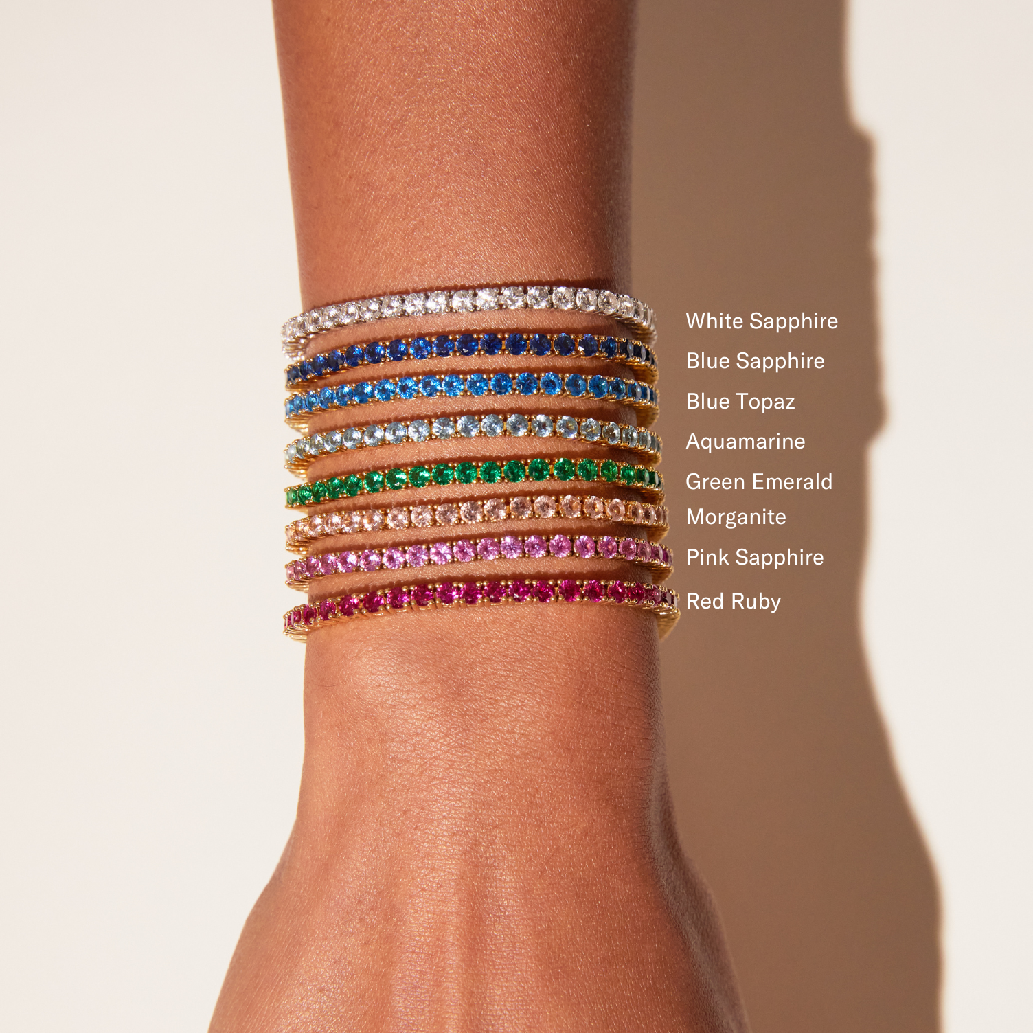 Lab Grown Pink Sapphire Tennis Bracelet