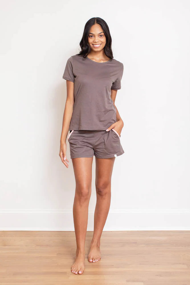 Pima Tee Short Pajama Set (Dusk)