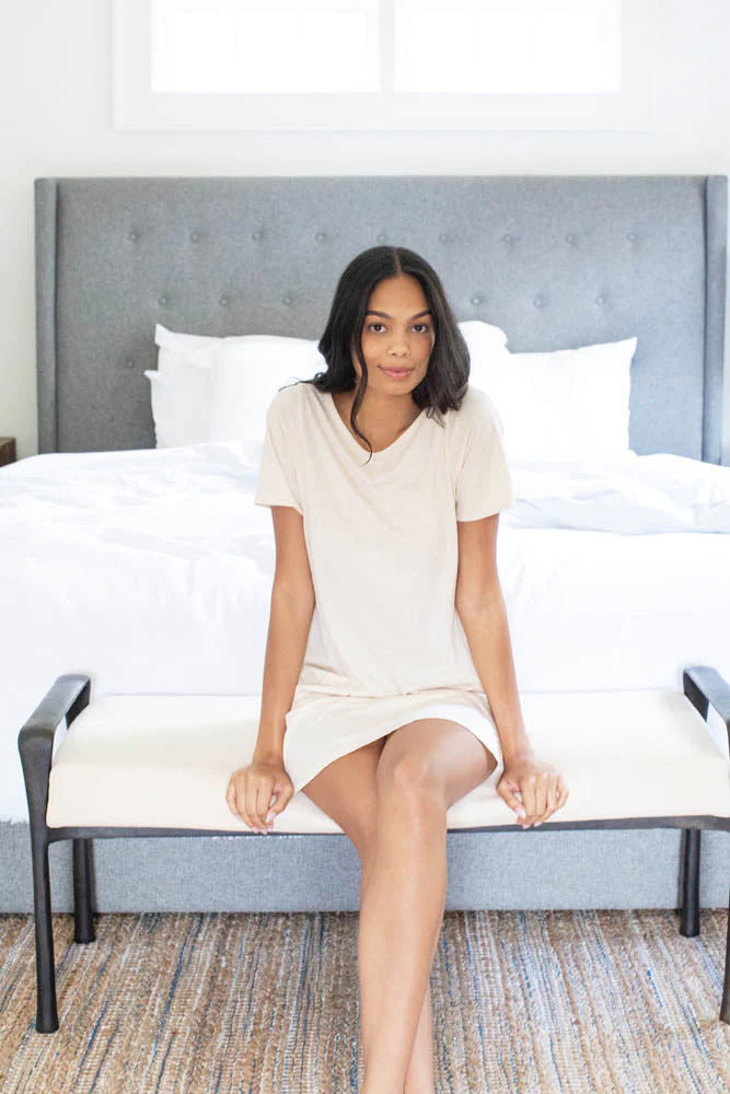 The Pima T-Shirt Dress (Caramel Brown)