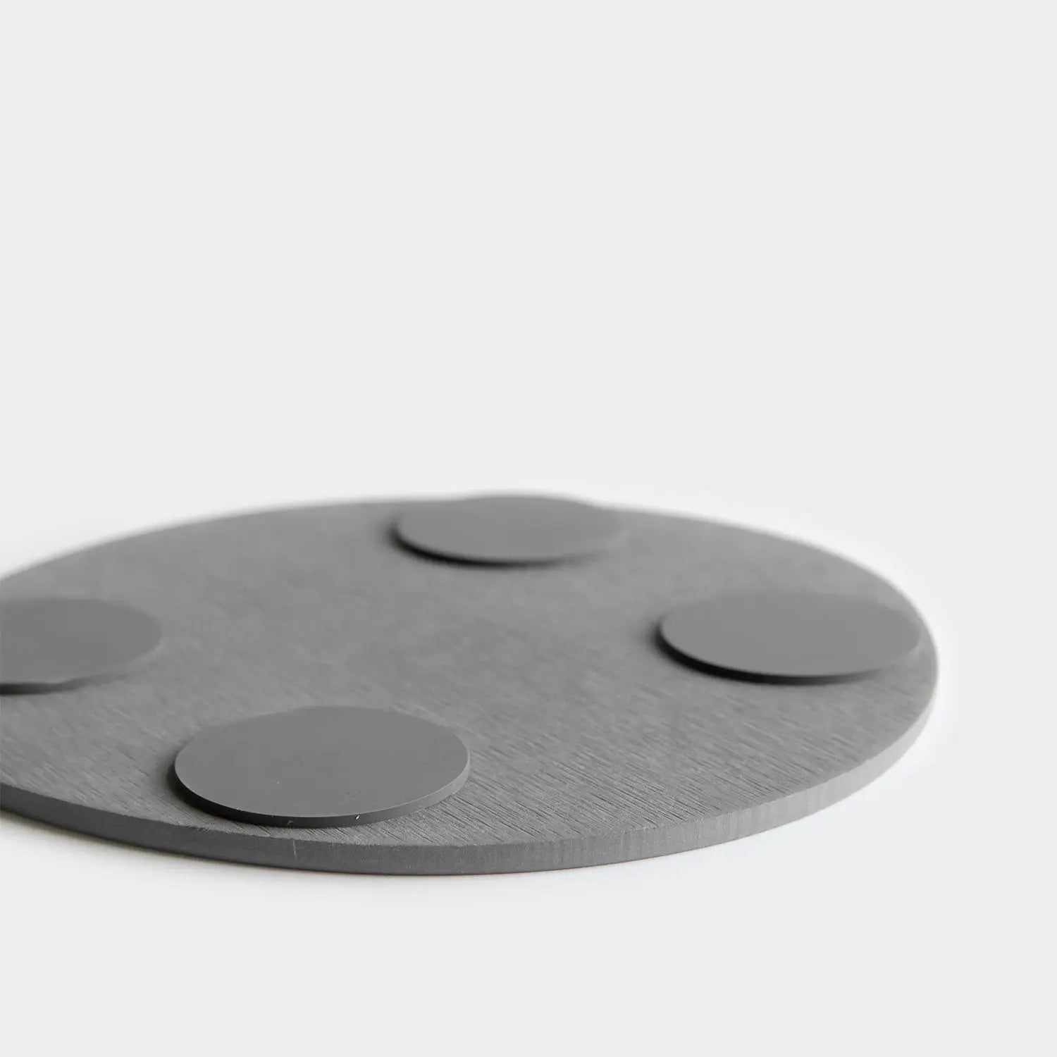 rubber feet on the base of diatomaceous earth stone saucer