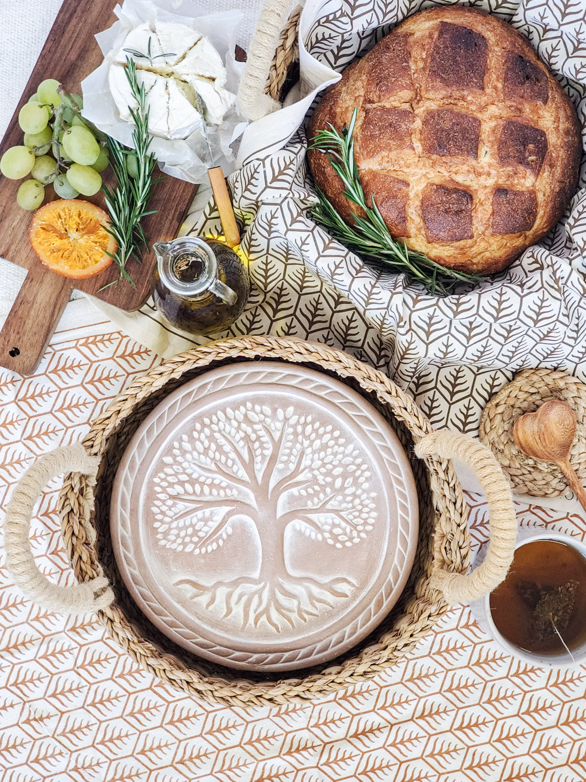 Bread Warmer Gift Set (Tree of Life Round)