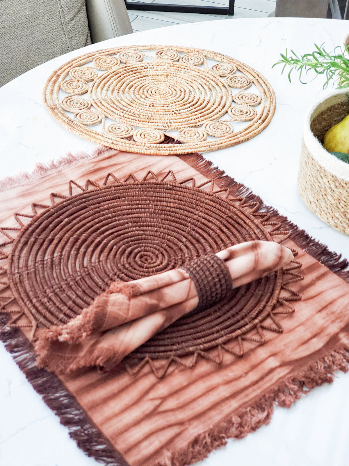 Tie Dye Cotton Placemat Set of 4 (Brown)