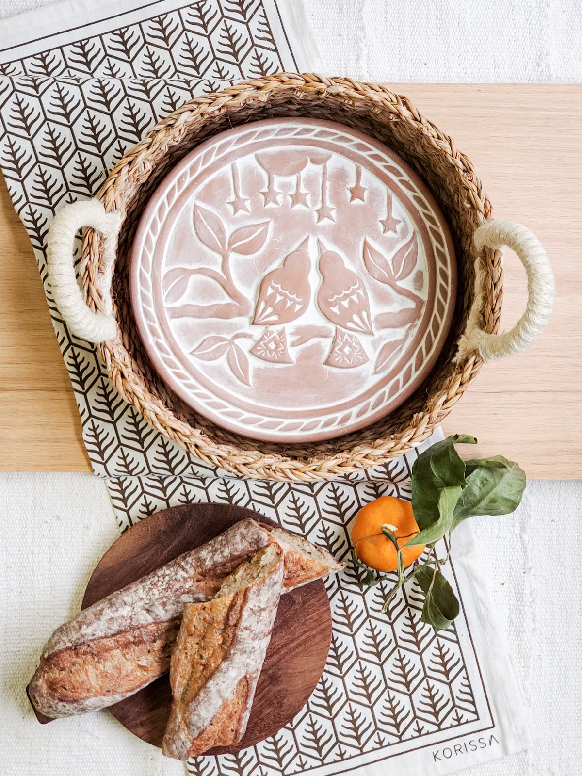 Bread Warmer Gift Set (Lovebird Round)