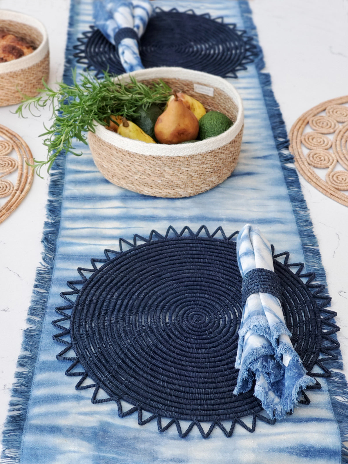 Surya Woven Placemat Set of 4 (Indigo Blue)
