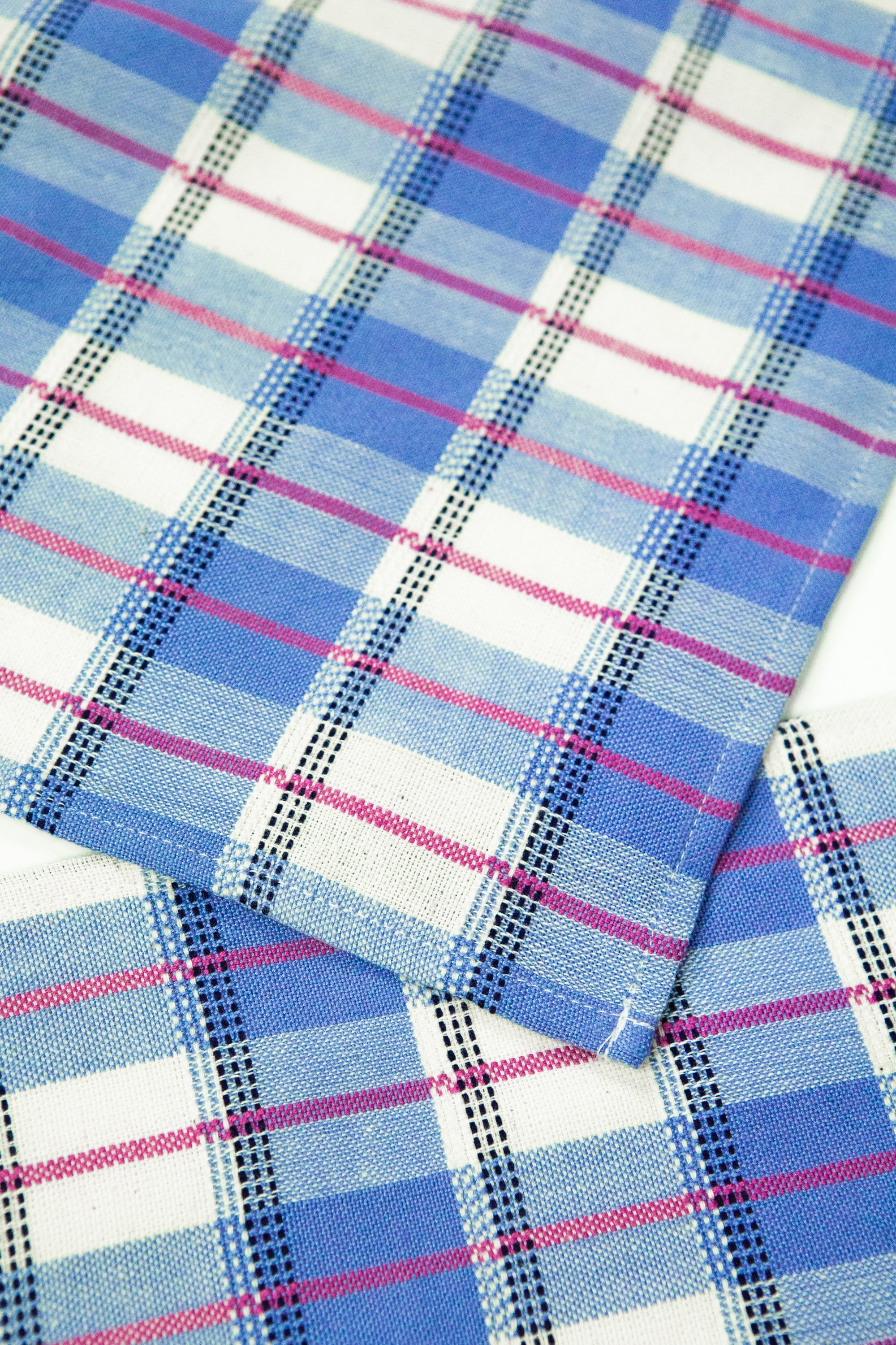 San Andres Gingham Table Runner (Blue & White)