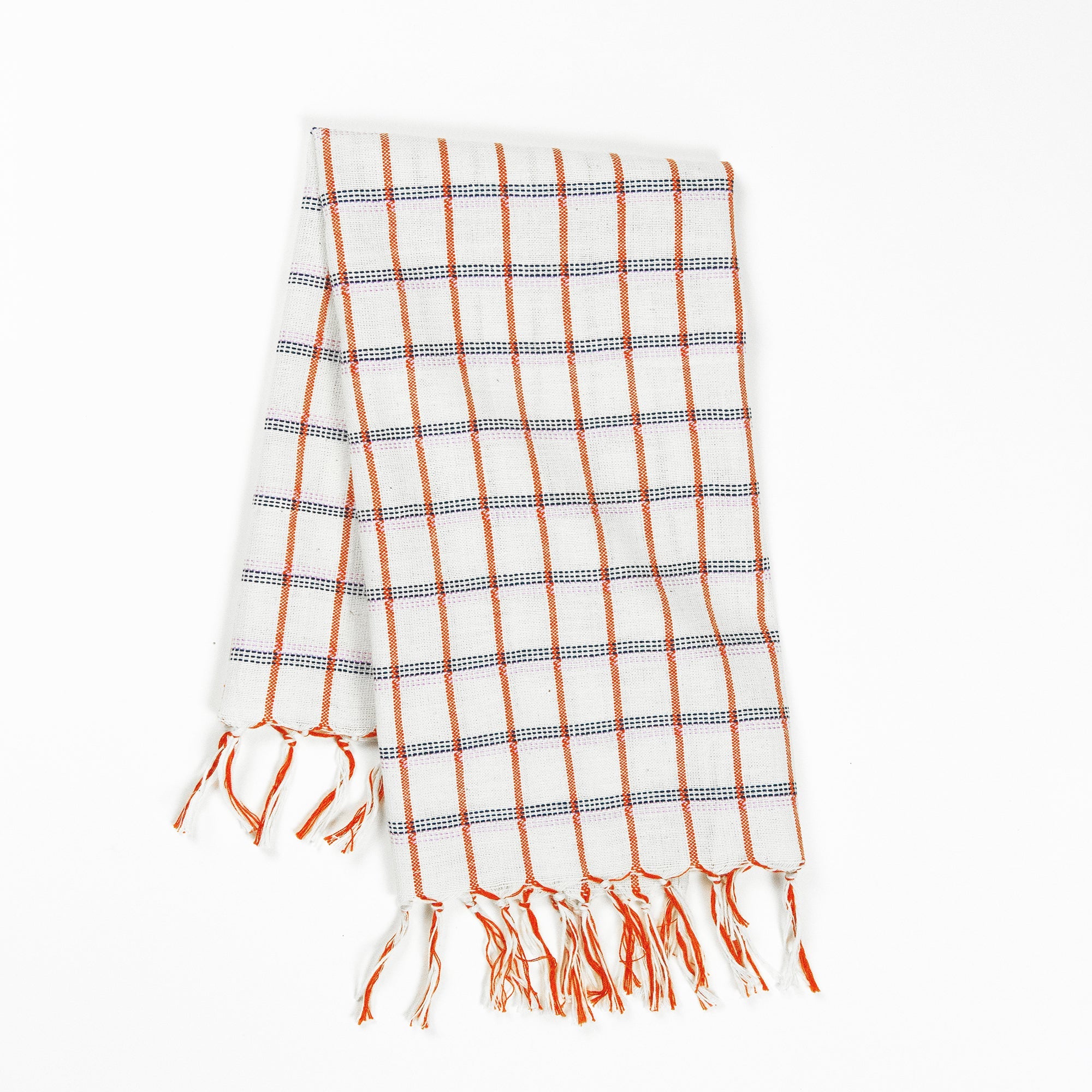 Kitchen Towel (San Lucas Plaid White & Orange)