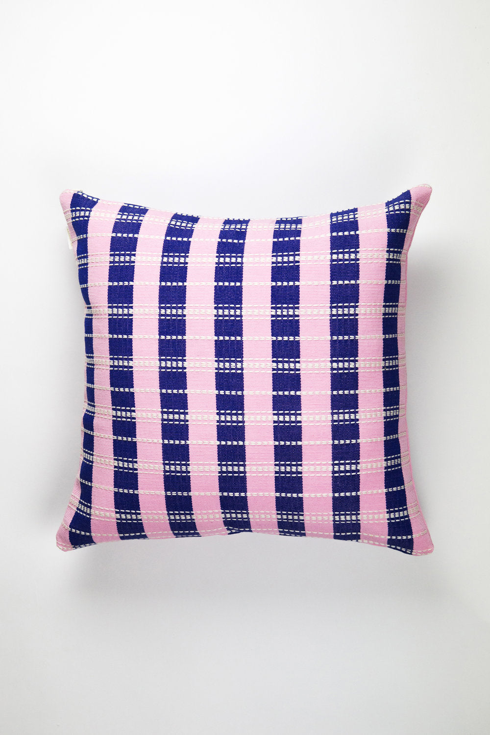 Santiago Grid Pillow (Royal & Baby Pink)