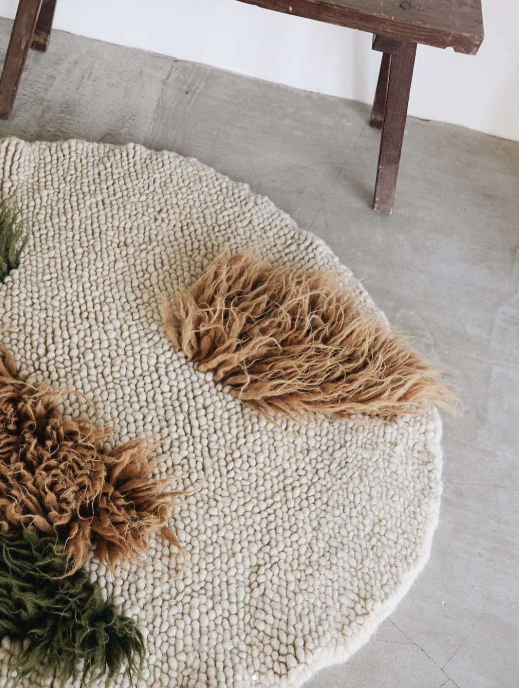 Wool Area Round Rug (Forest)