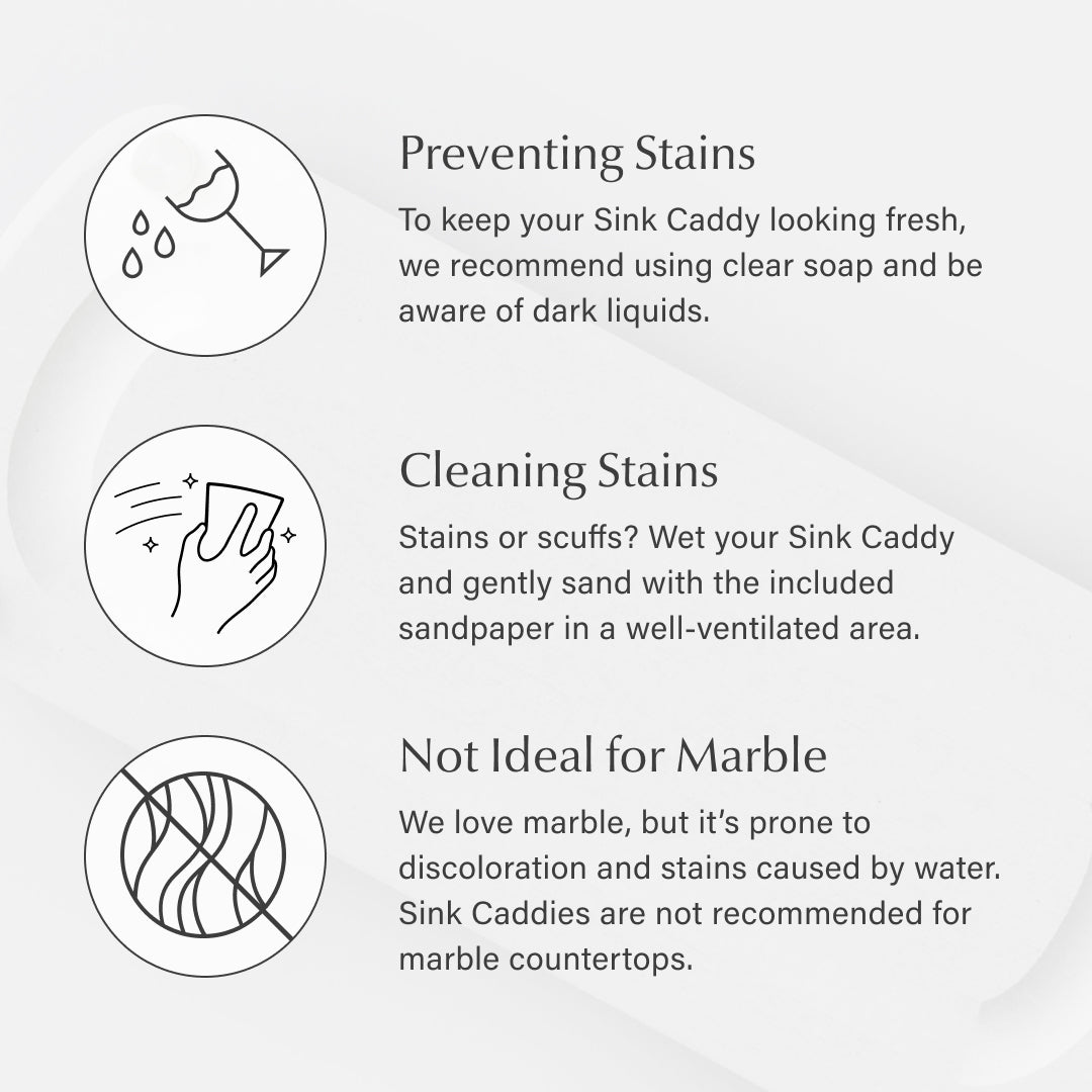 preventing stains and cleaning instructions