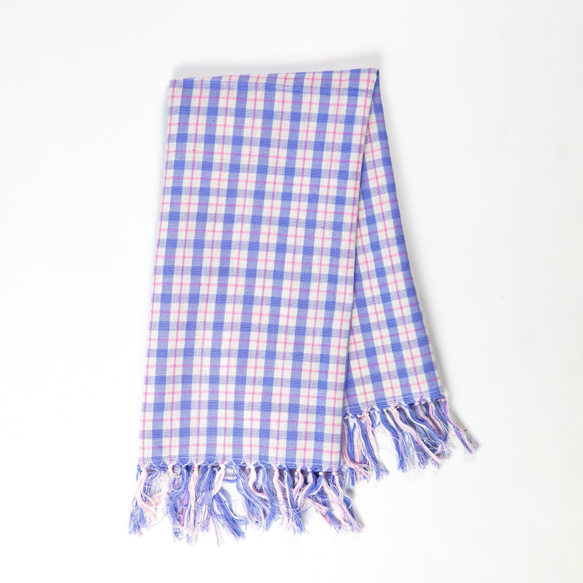 Hand Towel (Sofia Plaid Periwinkle Blue & Pink)