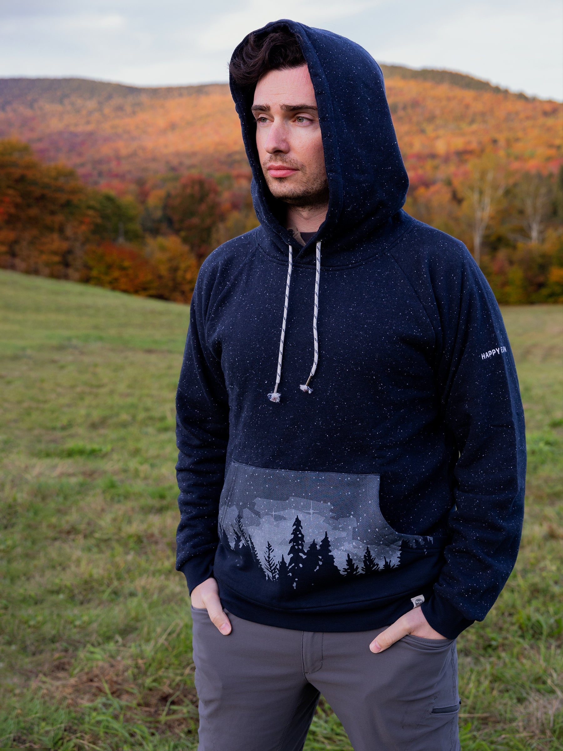 Starlit Night Hoodie, a Organic Hoodie by Happy Earth Apparel