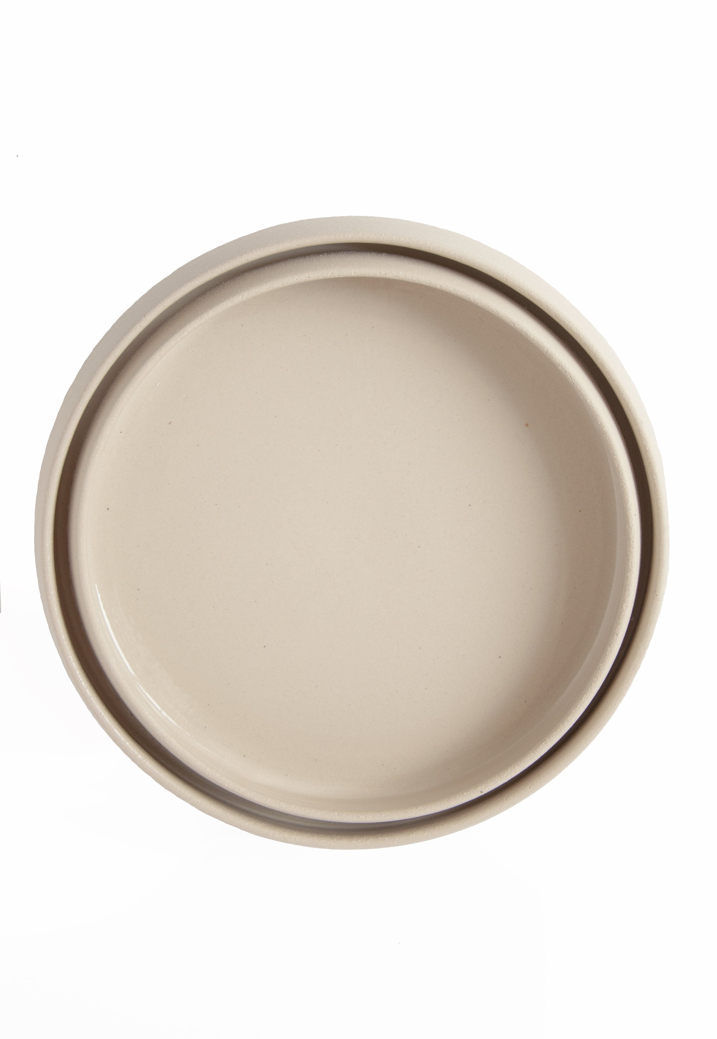 Stoneware Dinner Plates with High Sides (Transparent Glaze)