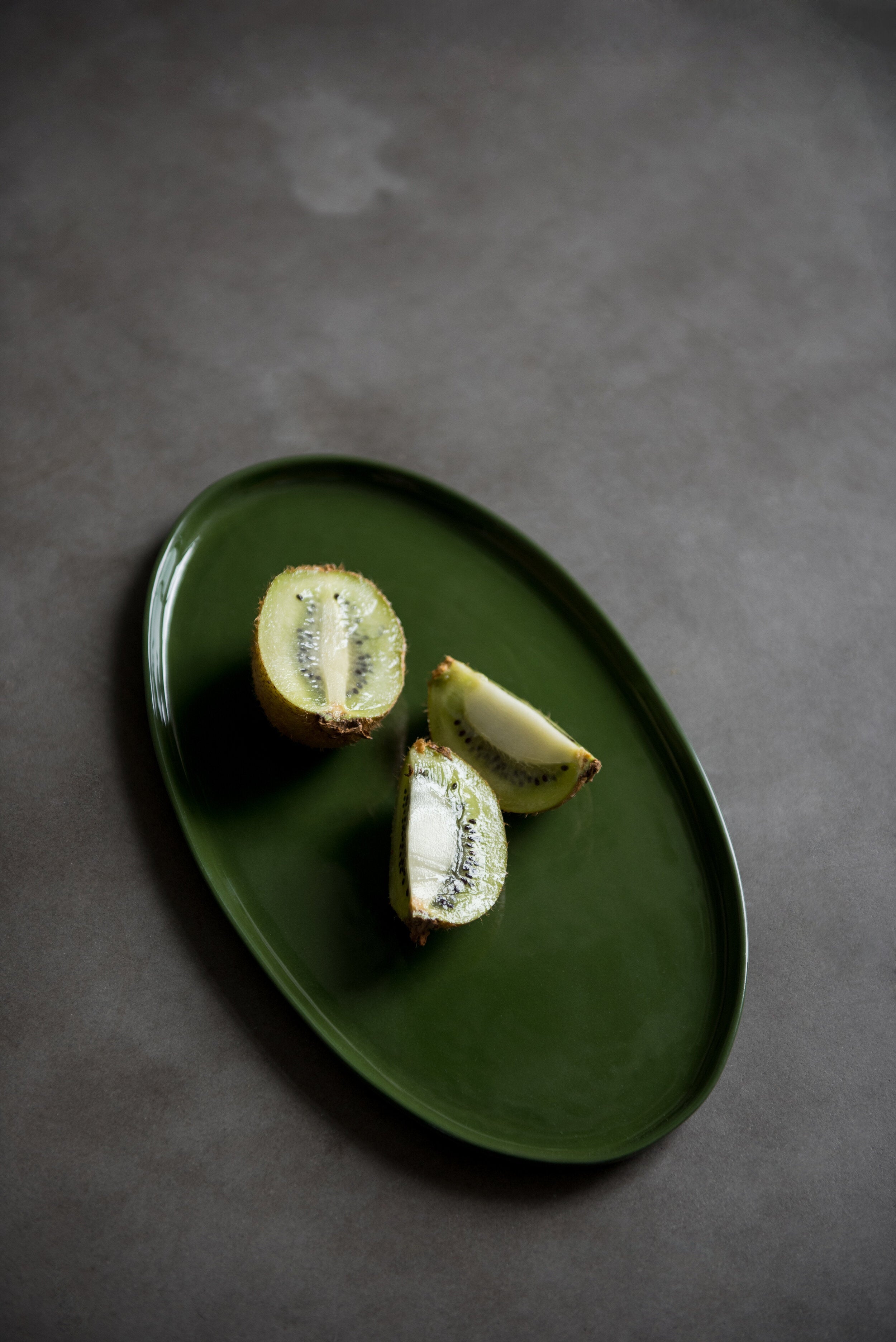 Oval Porcelain Serving Platter (Green)