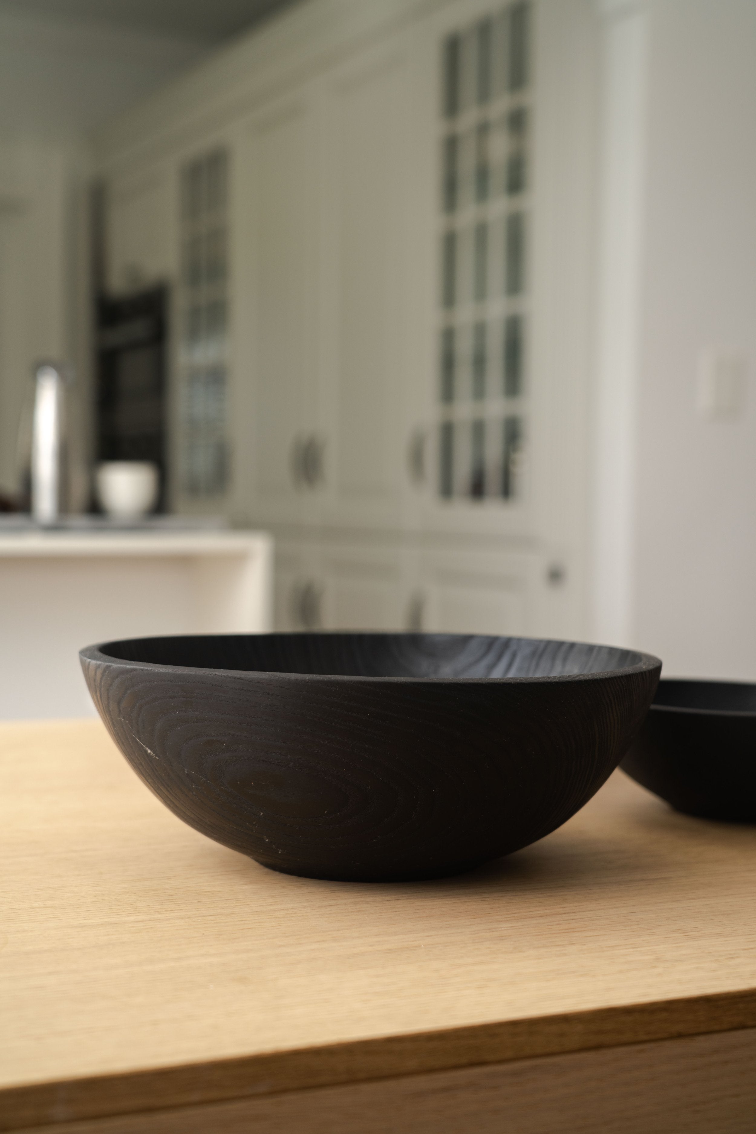 Charred Ash Wood Nesting Bowl Set