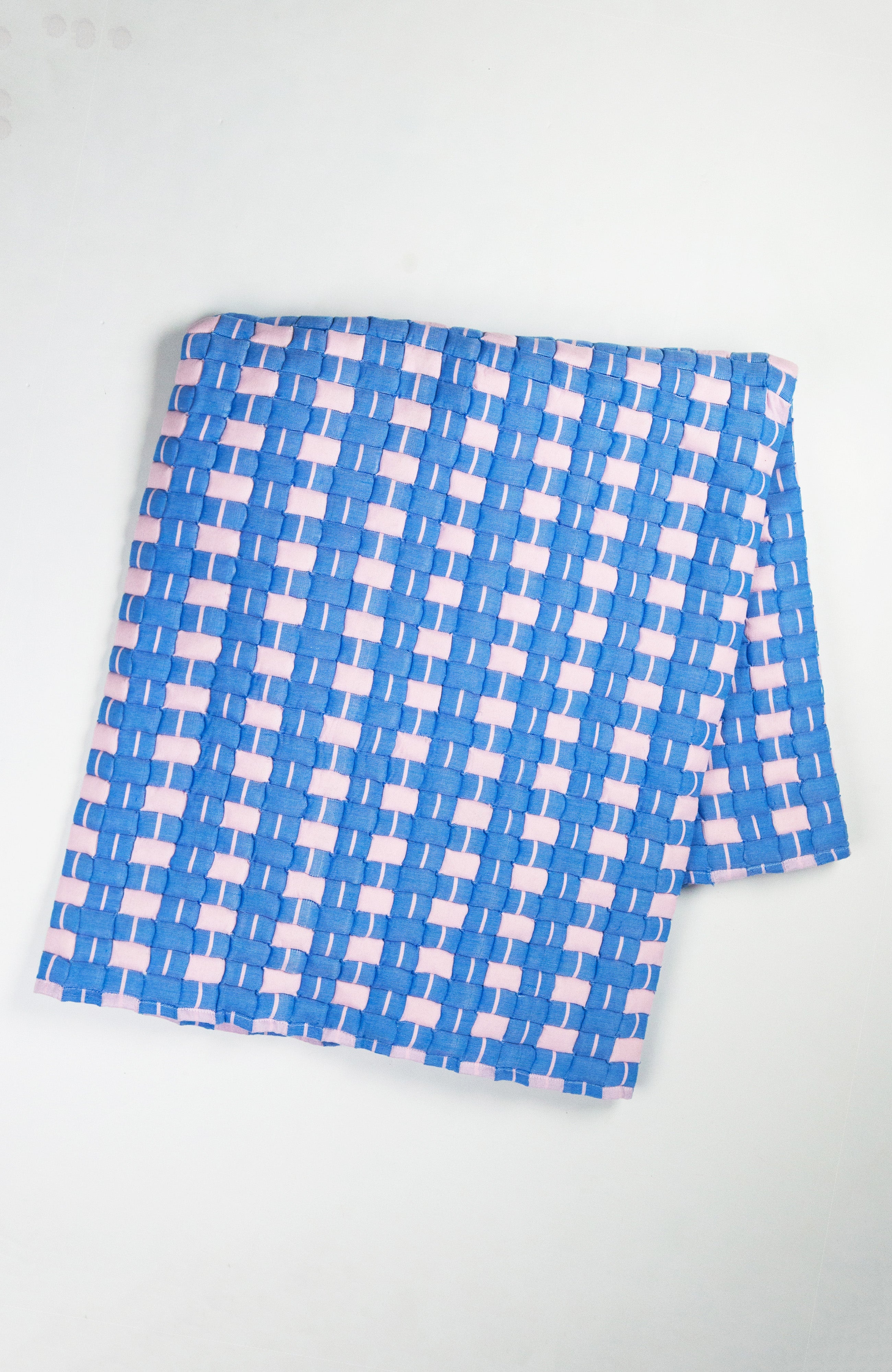 Sujani Quilted Throw Blanket (Pink & Blue)