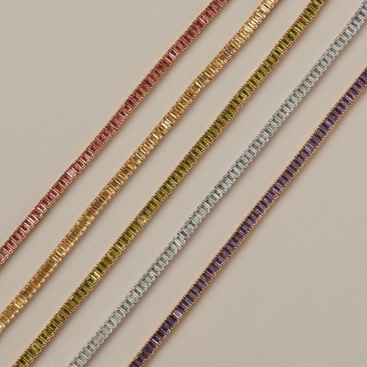 Lab Grown Citrine Baguette Tennis Bracelet