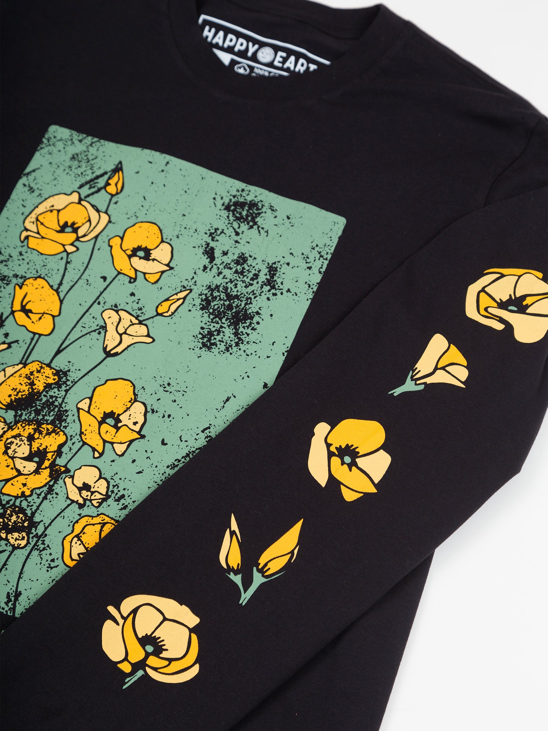 Superbloom Tee, a Organic Long Sleeve Tee by Happy Earth Apparel