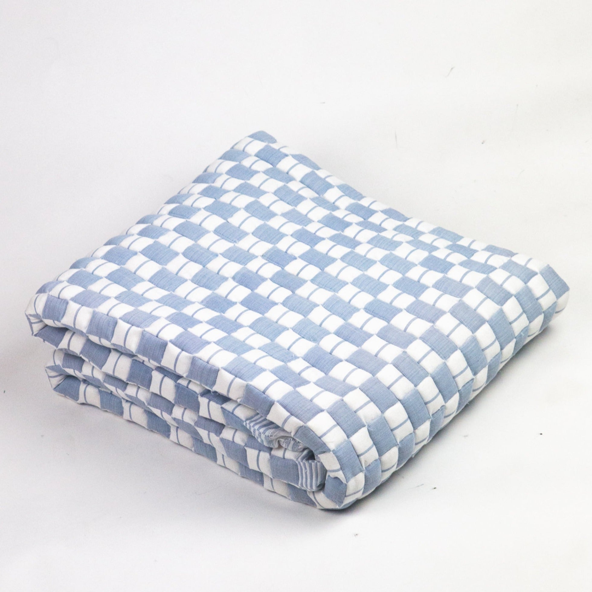 Quilted Sujani Throw Blanket (Blue Grey)