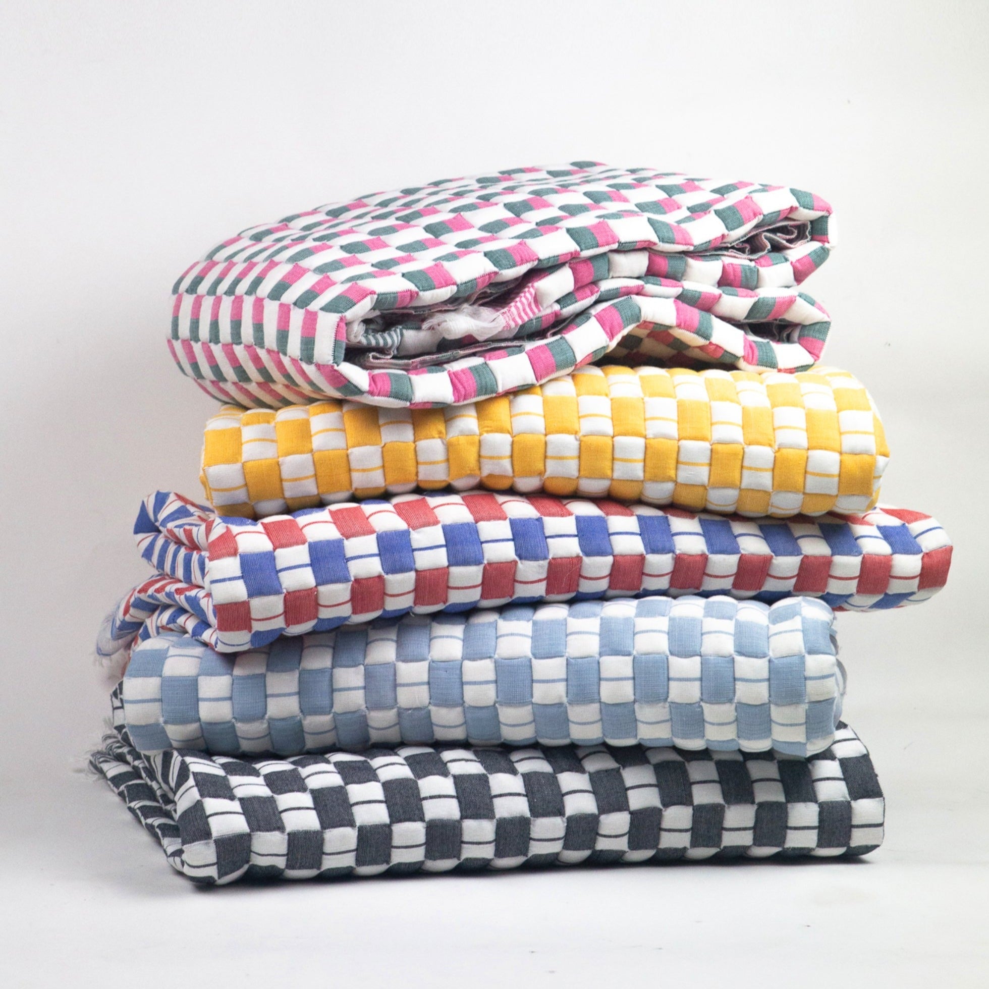 Quilted Sujani Throw Blanket (Blue Grey)