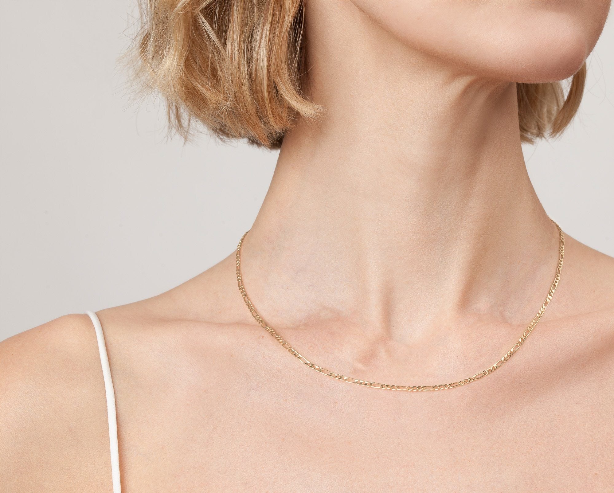 Medium Gold Figaro Chain Necklace