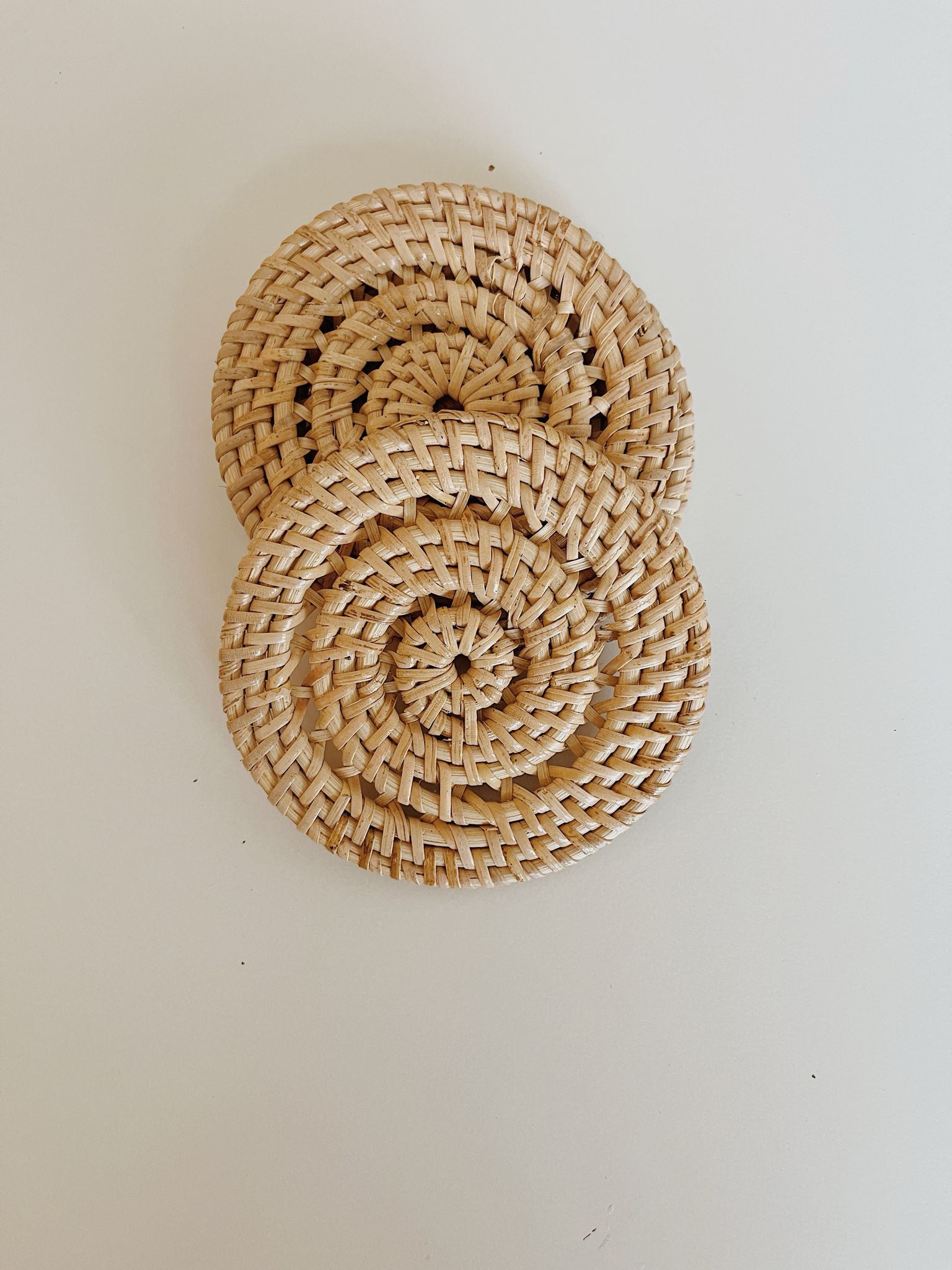 Woven Rattan Coaster Set