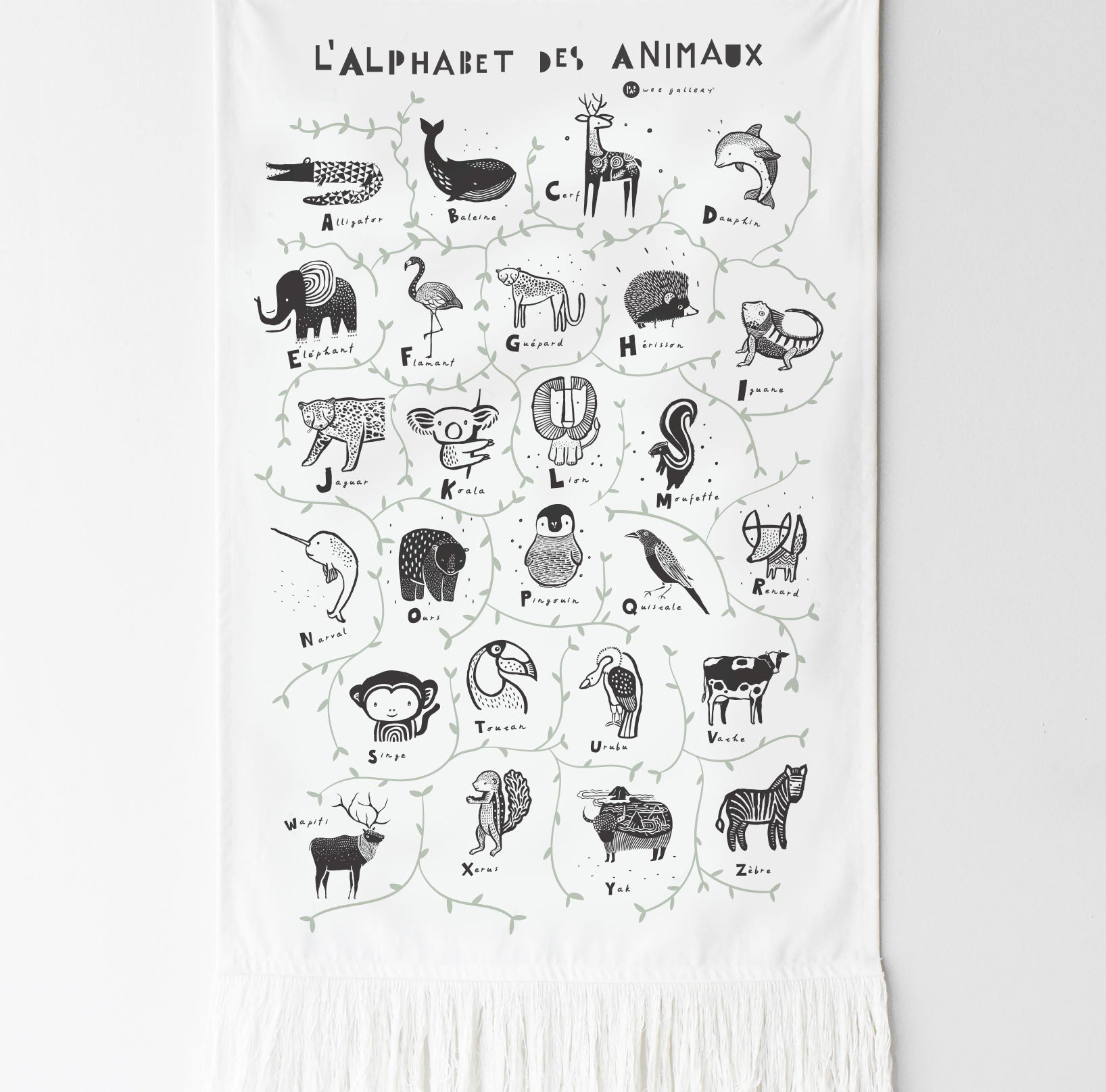 Animal Alphabet Tapestry (French Edition)