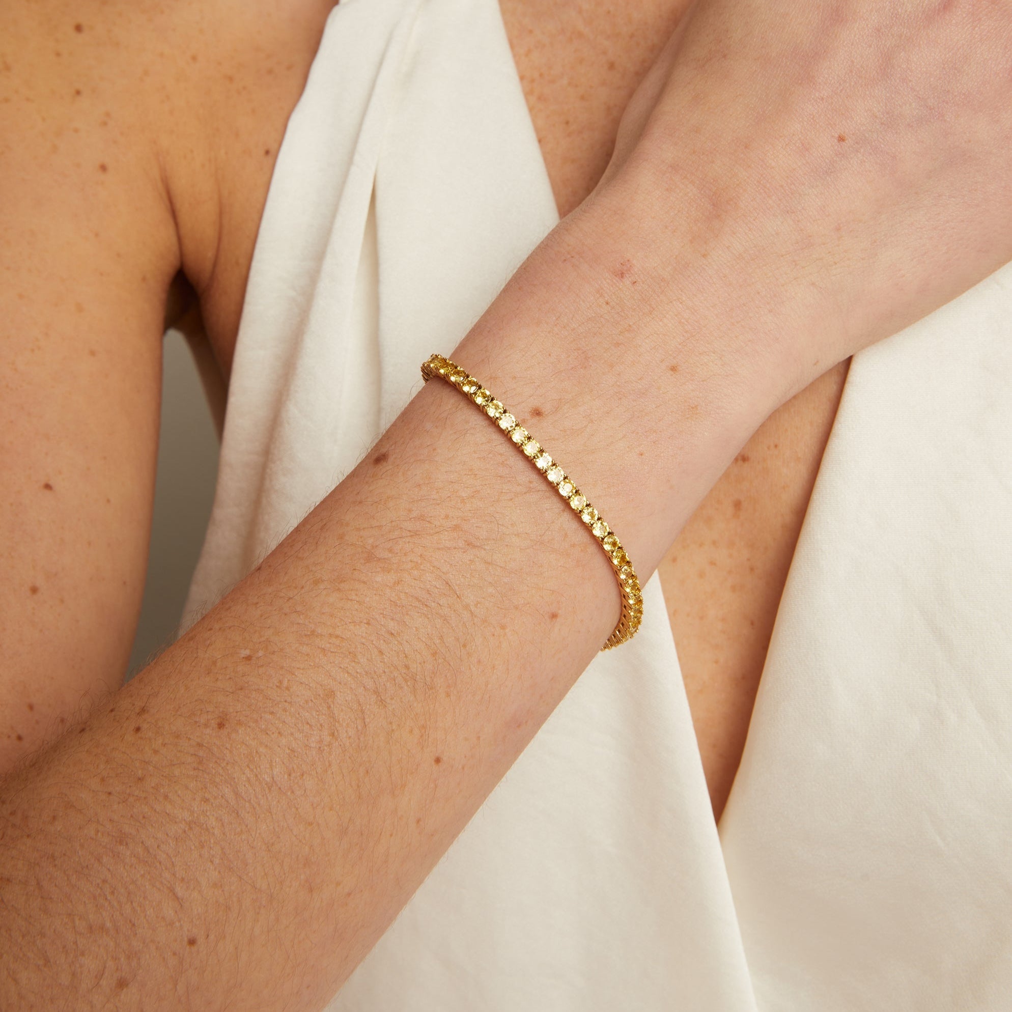 Lab Grown Citrine Tennis Bracelet