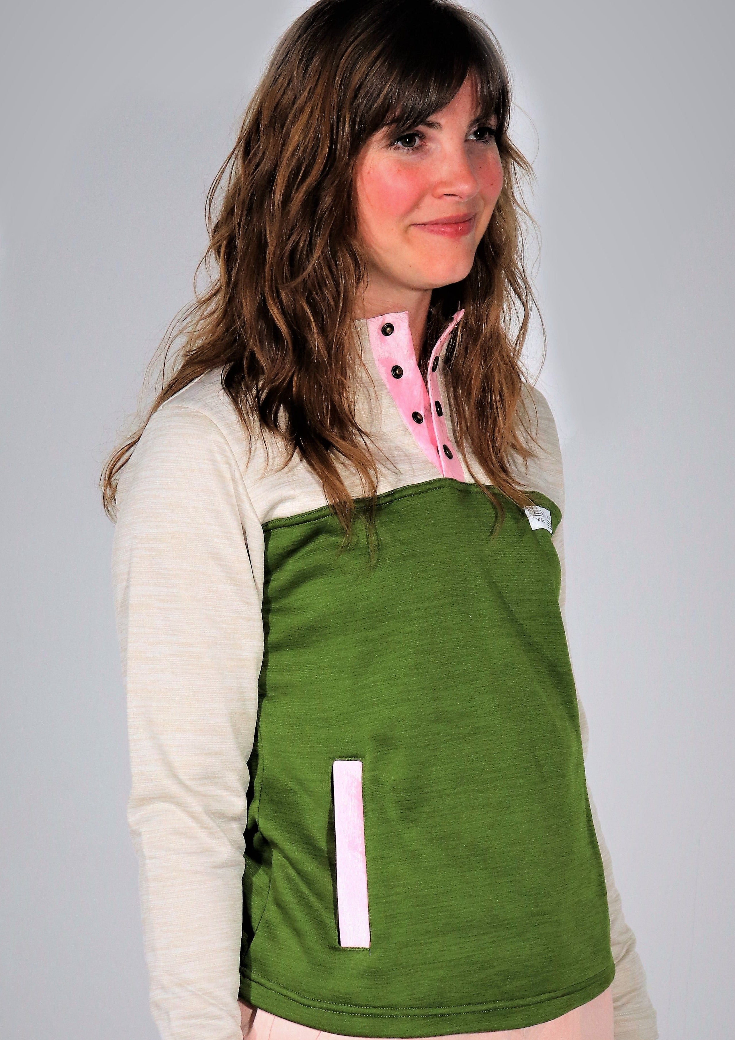 Bailey Snap Pullover (Pesto Green)