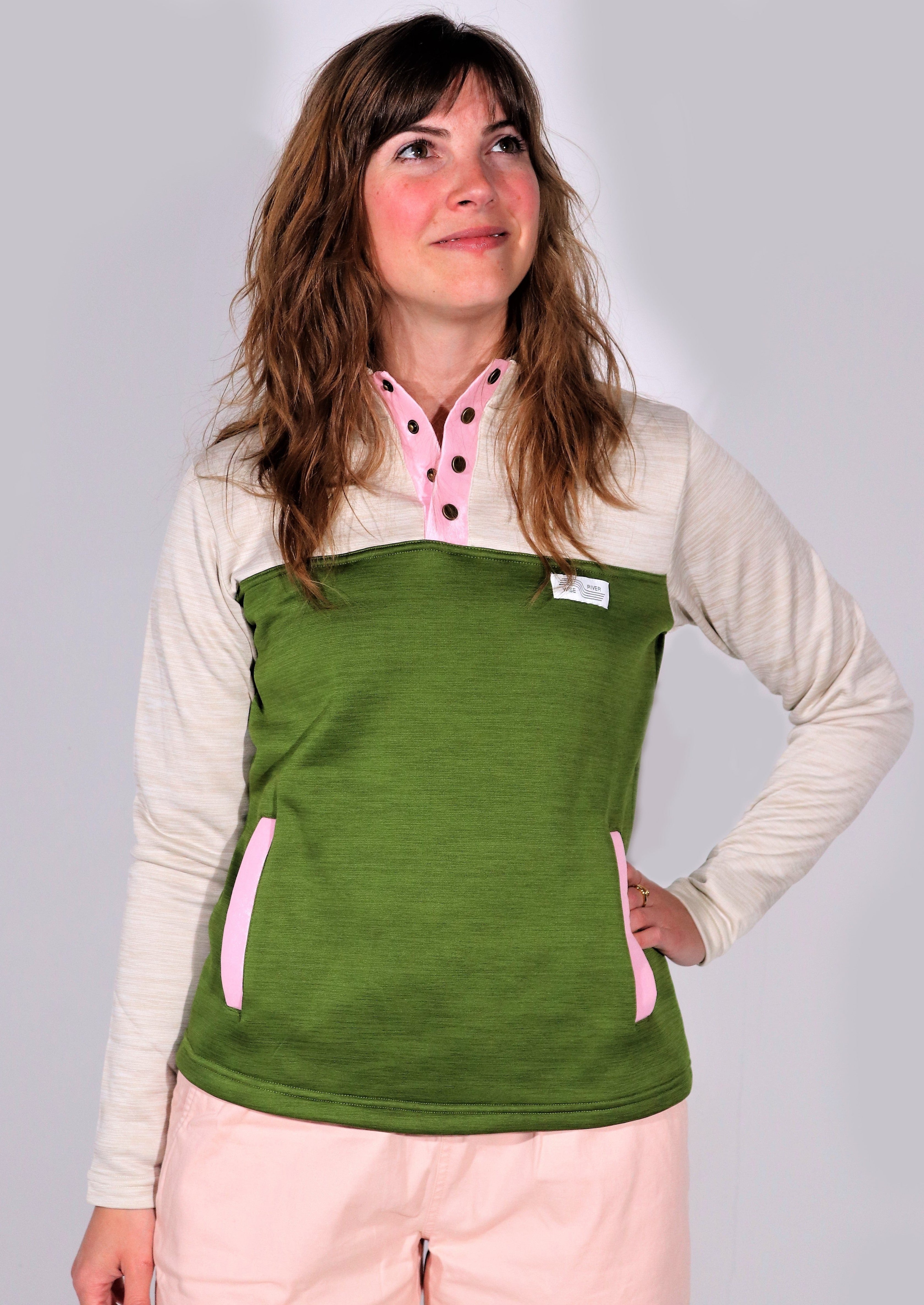 Bailey Snap Pullover (Pesto Green)