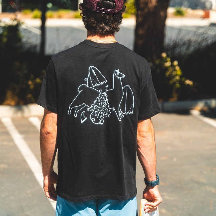 Surfing Llama Tee (Black)