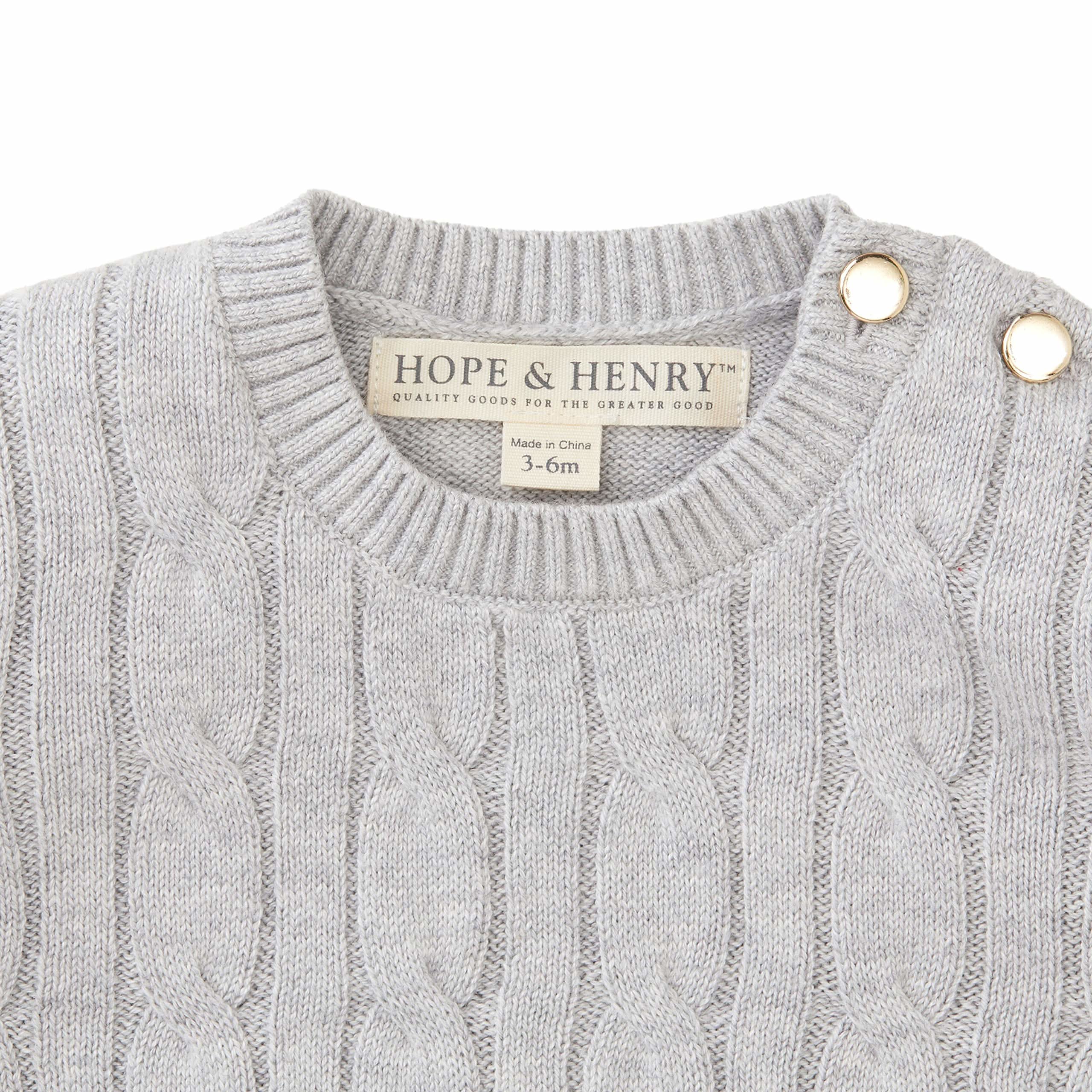 Cable Front Sweater (Gray Heather)