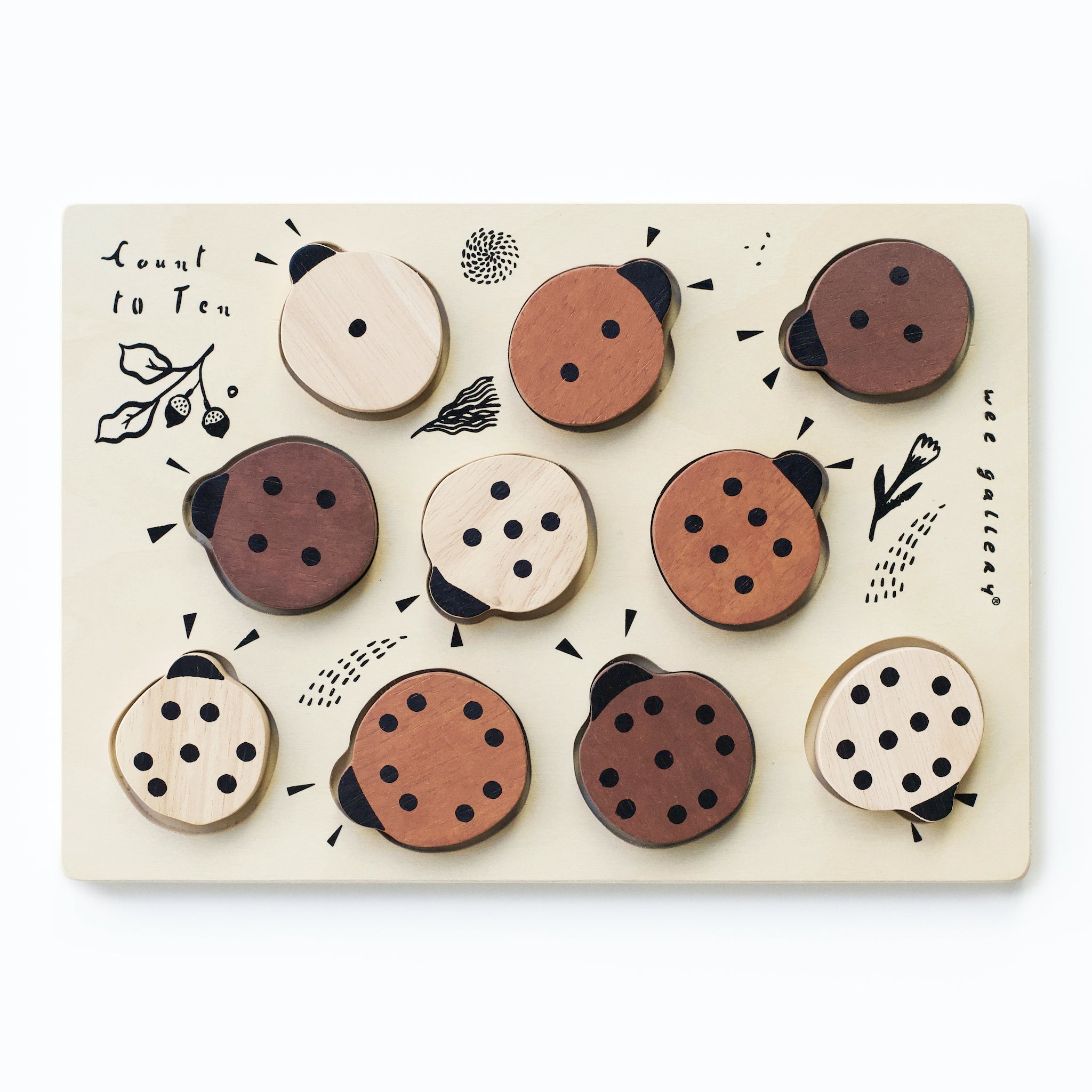 Wooden Tray Puzzle (Count to 10 Ladybugs)