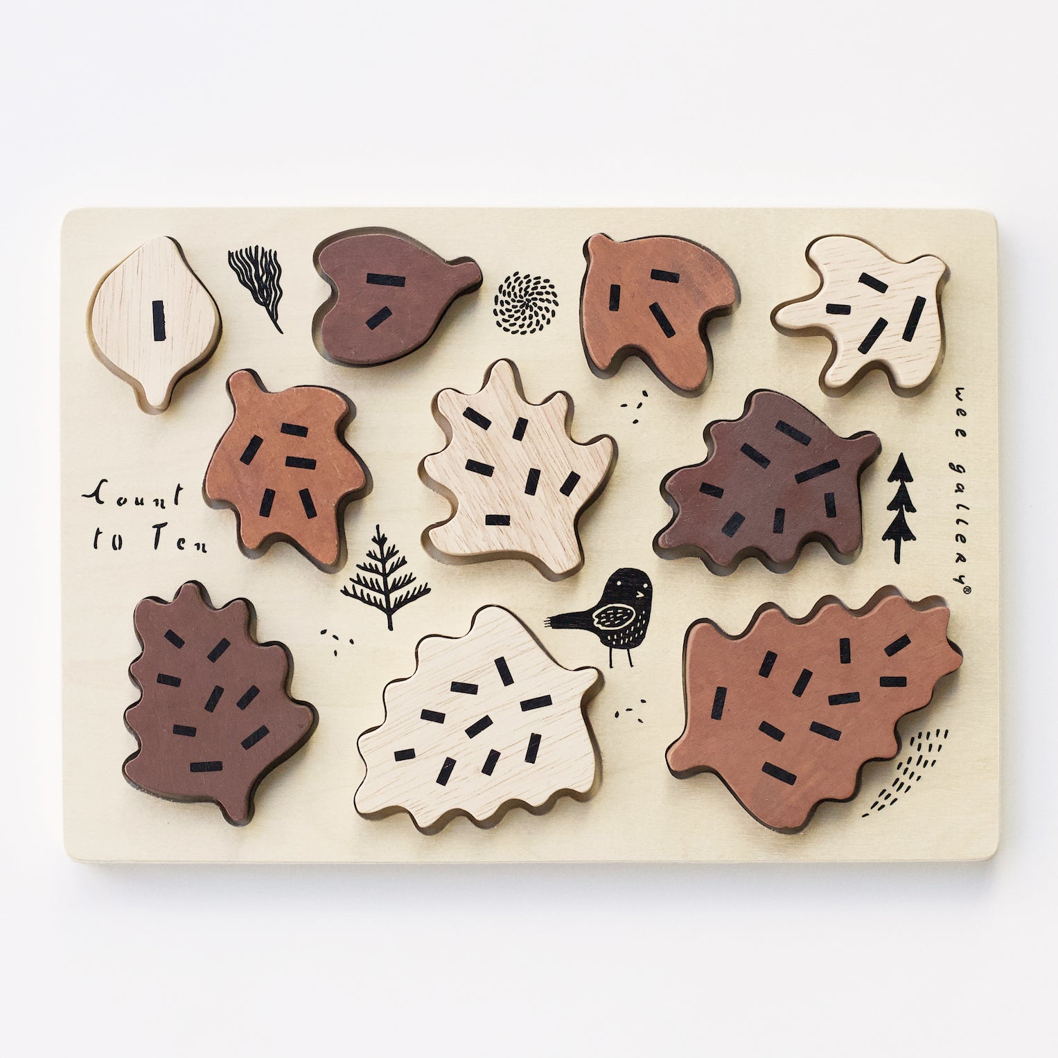 Wooden Tray Puzzle (Count to 10 Leaves)