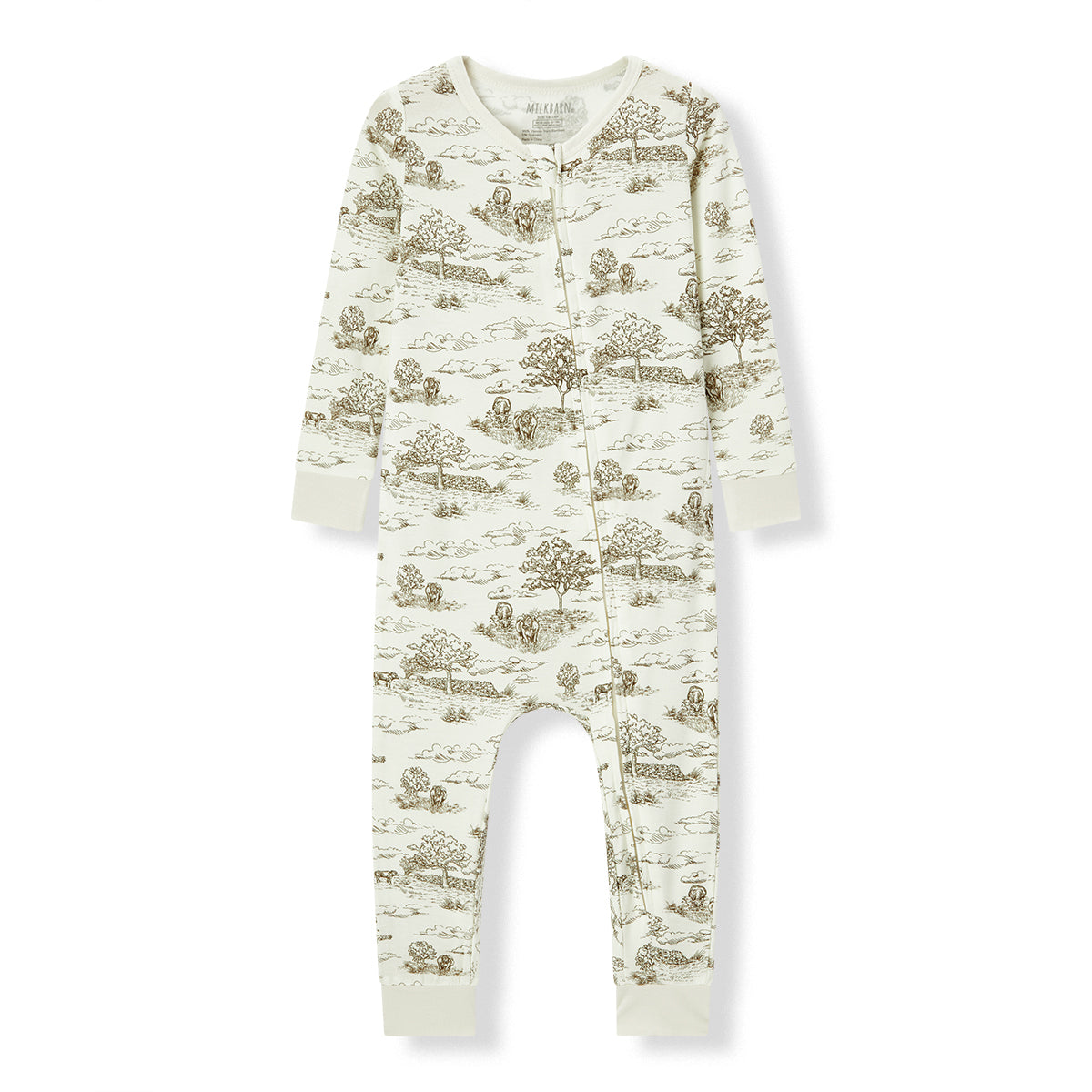 Country Toile Luxe Stretch Zipper Pajama